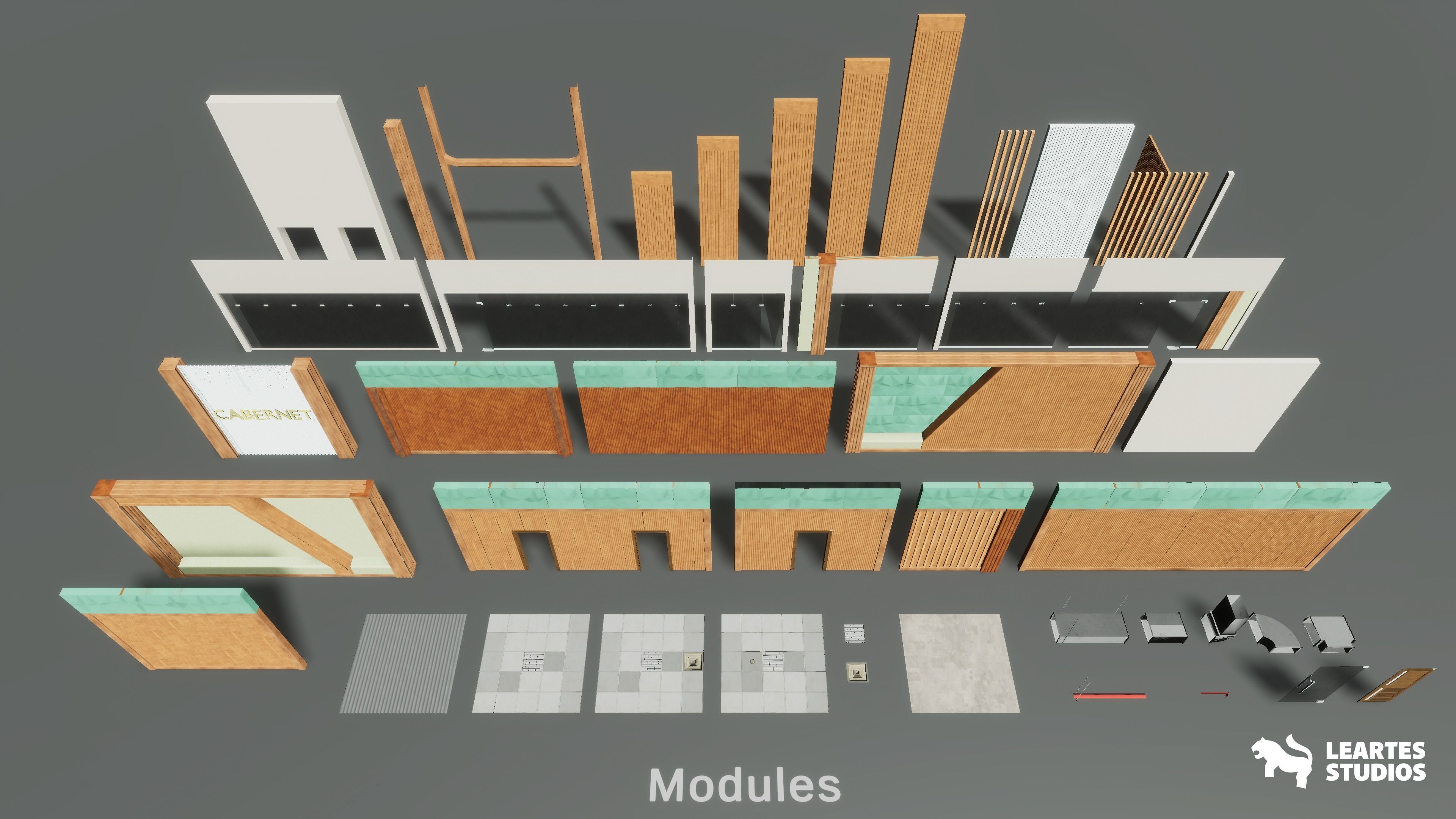 Office Corridor Environment Low-poly 3D model_7