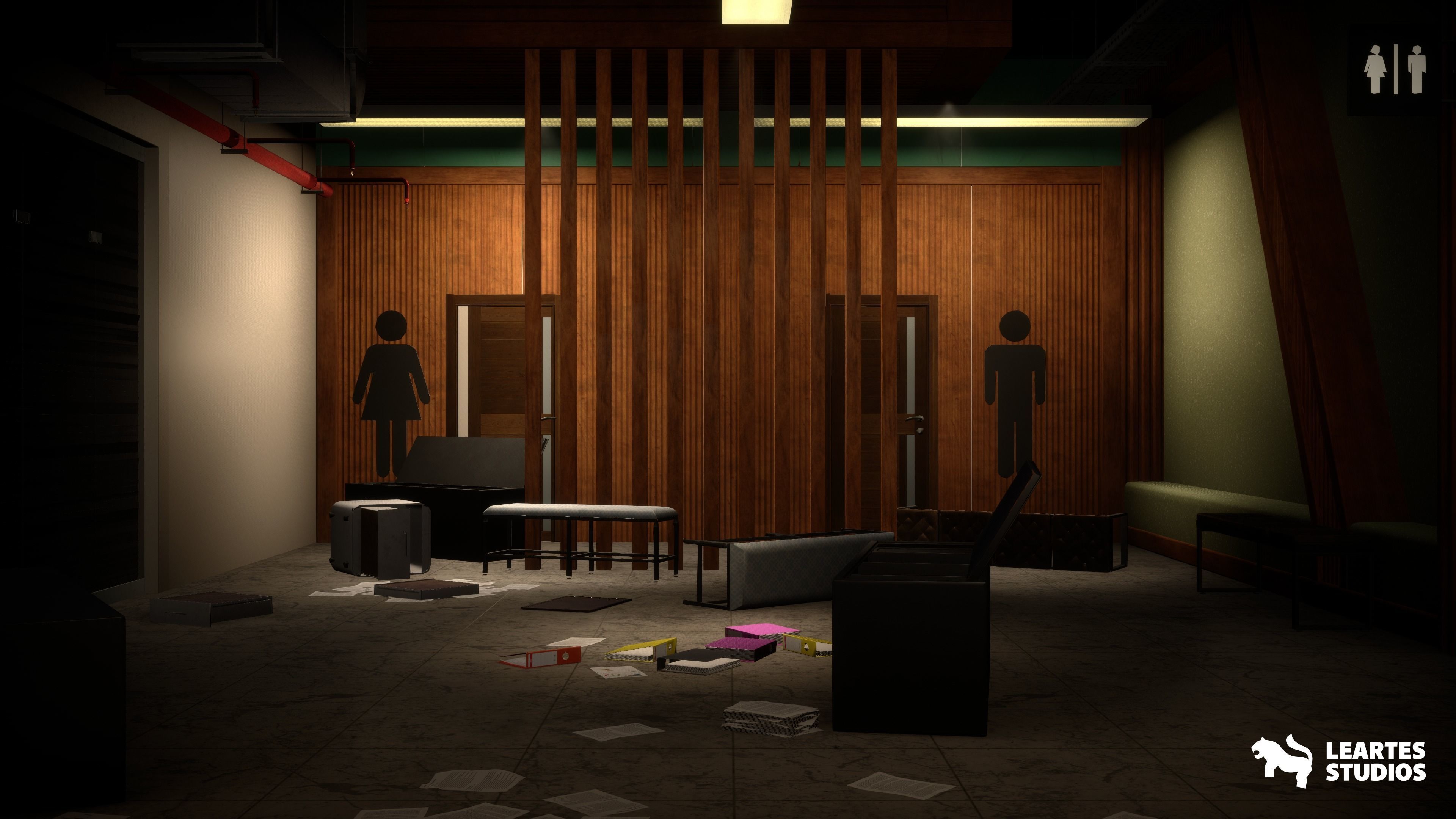 Office Corridor Environment Low-poly 3D model_10