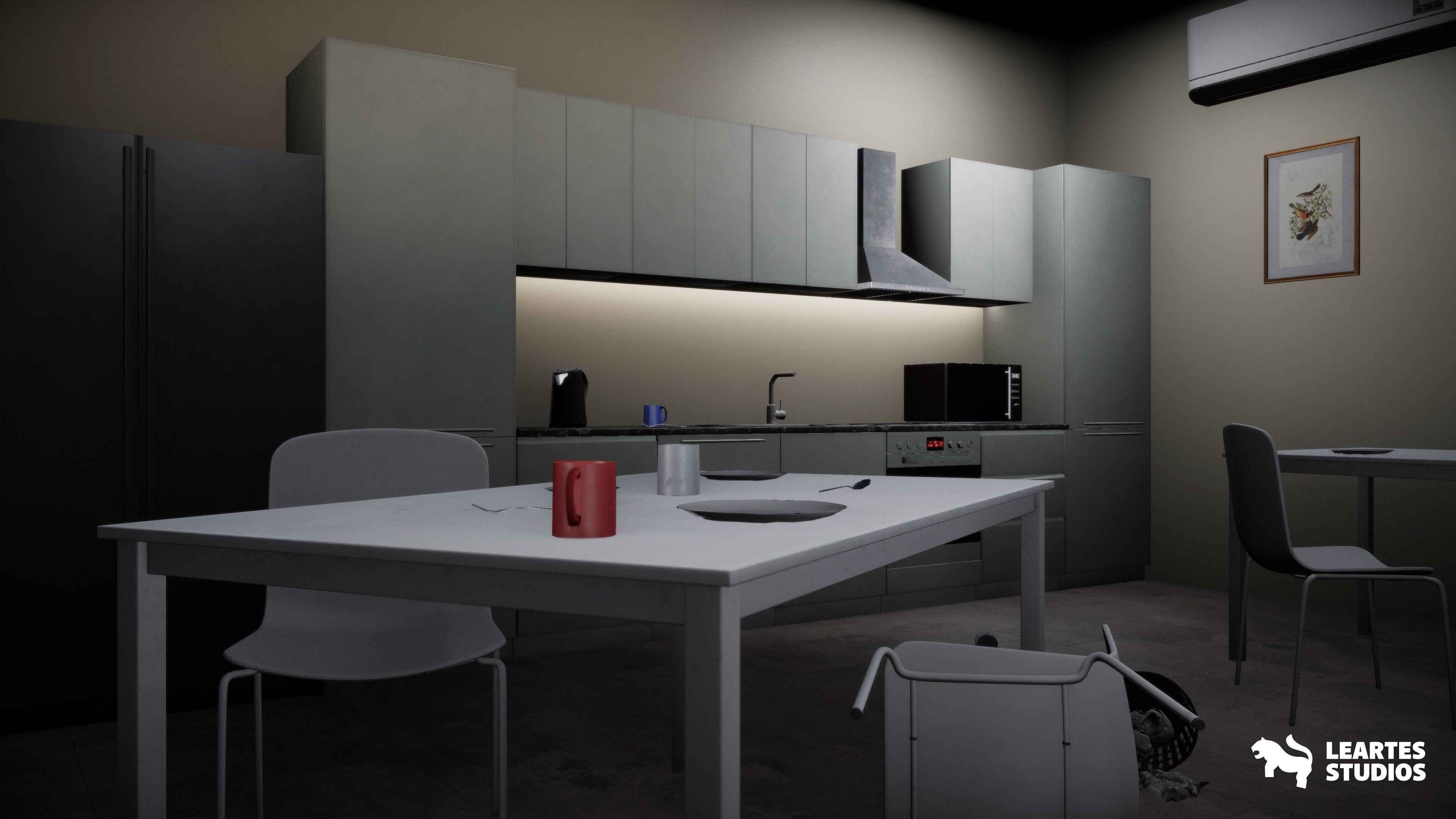 Office Corridor Environment Low-poly 3D model_14