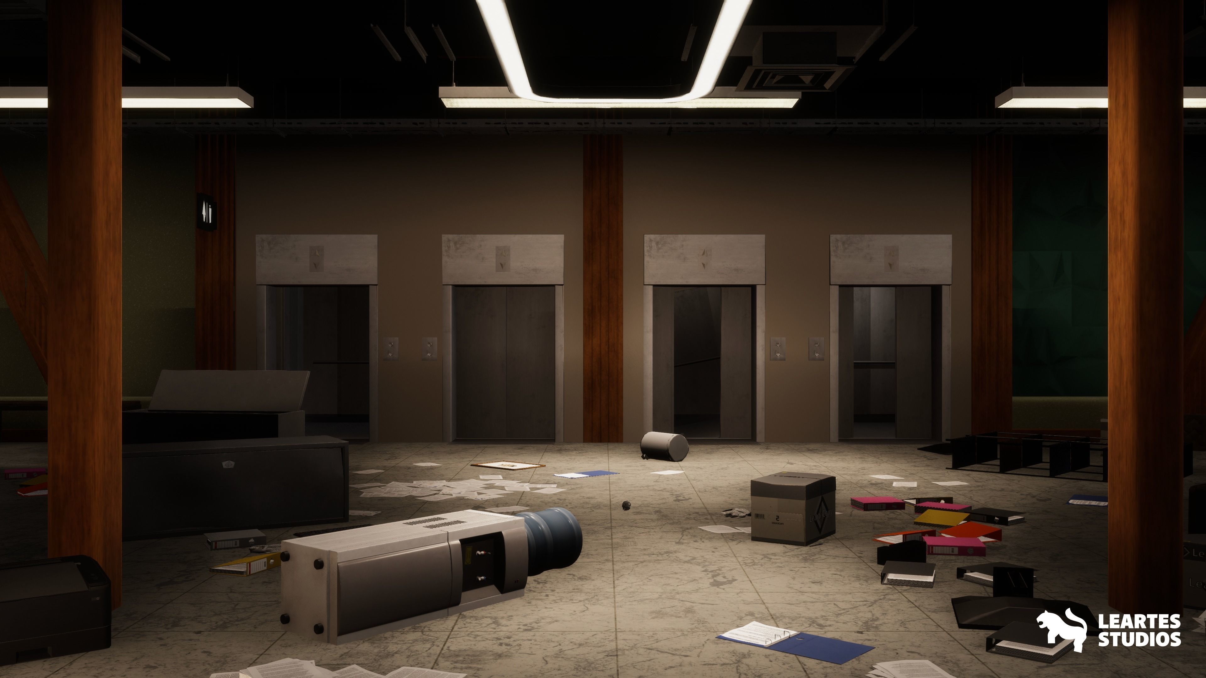 Office Corridor Environment Low-poly 3D model_13