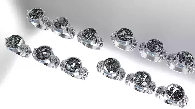Zodiac Symbols theme 1 ring