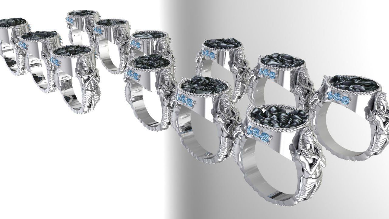 Zodiac Symbols theme 1 ring 3D print model_1