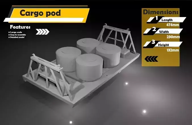 1-24 scale Space 1999 Eage Nuclear Waste cargo pod 