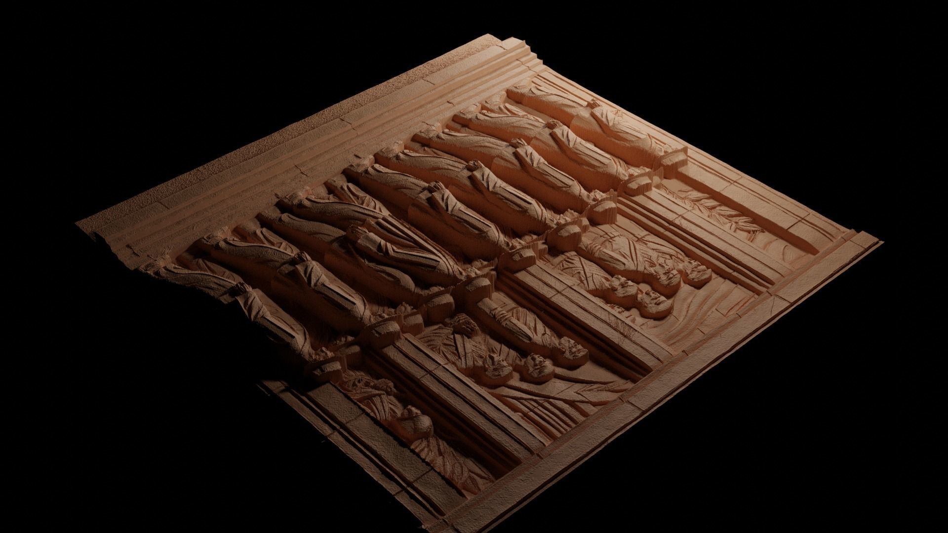 The Shadow People CNC 3d Print High Relief Sand Casting 3D print model_3