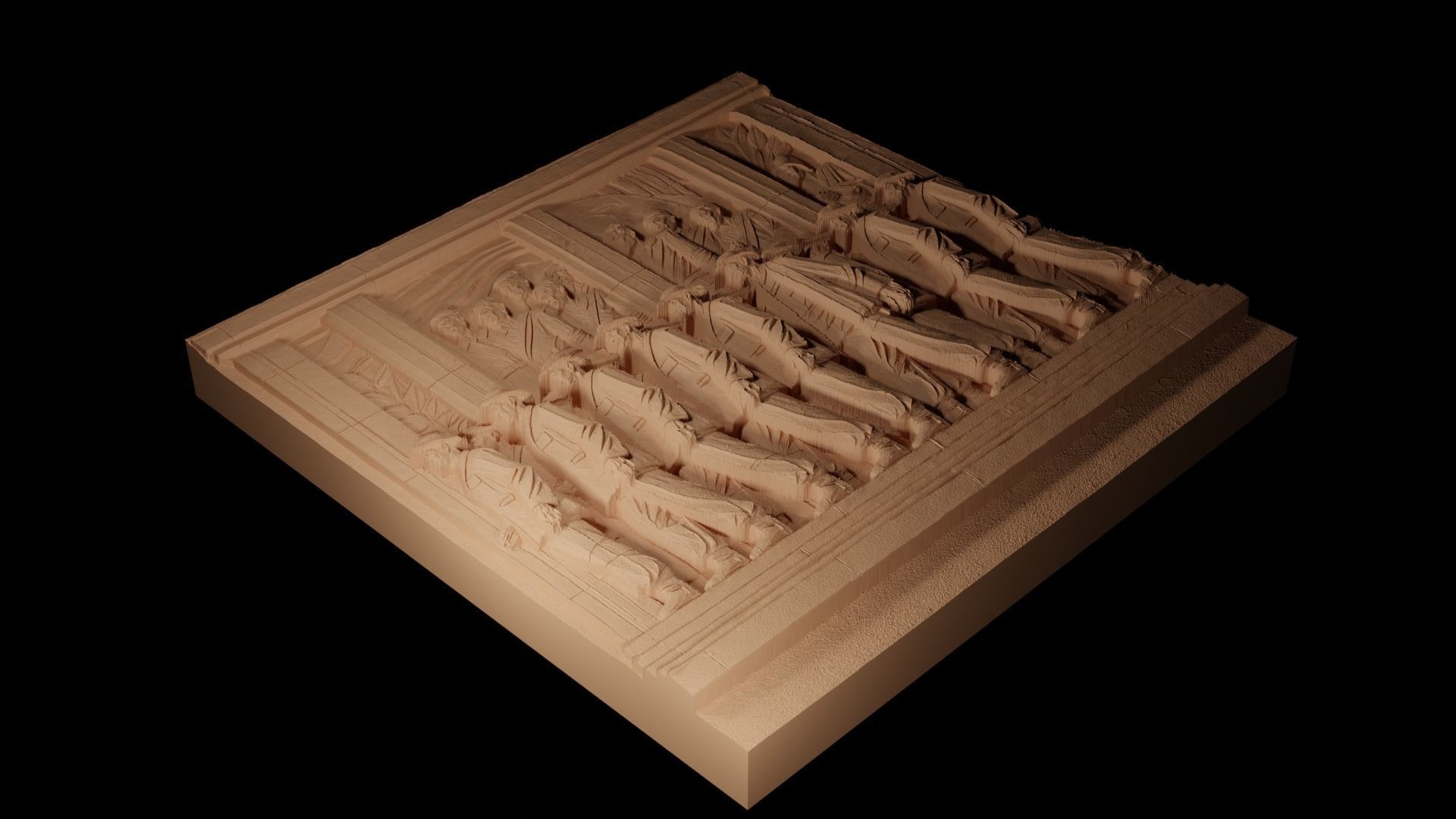 The Shadow People CNC 3d Print High Relief Sand Casting 3D print model_2