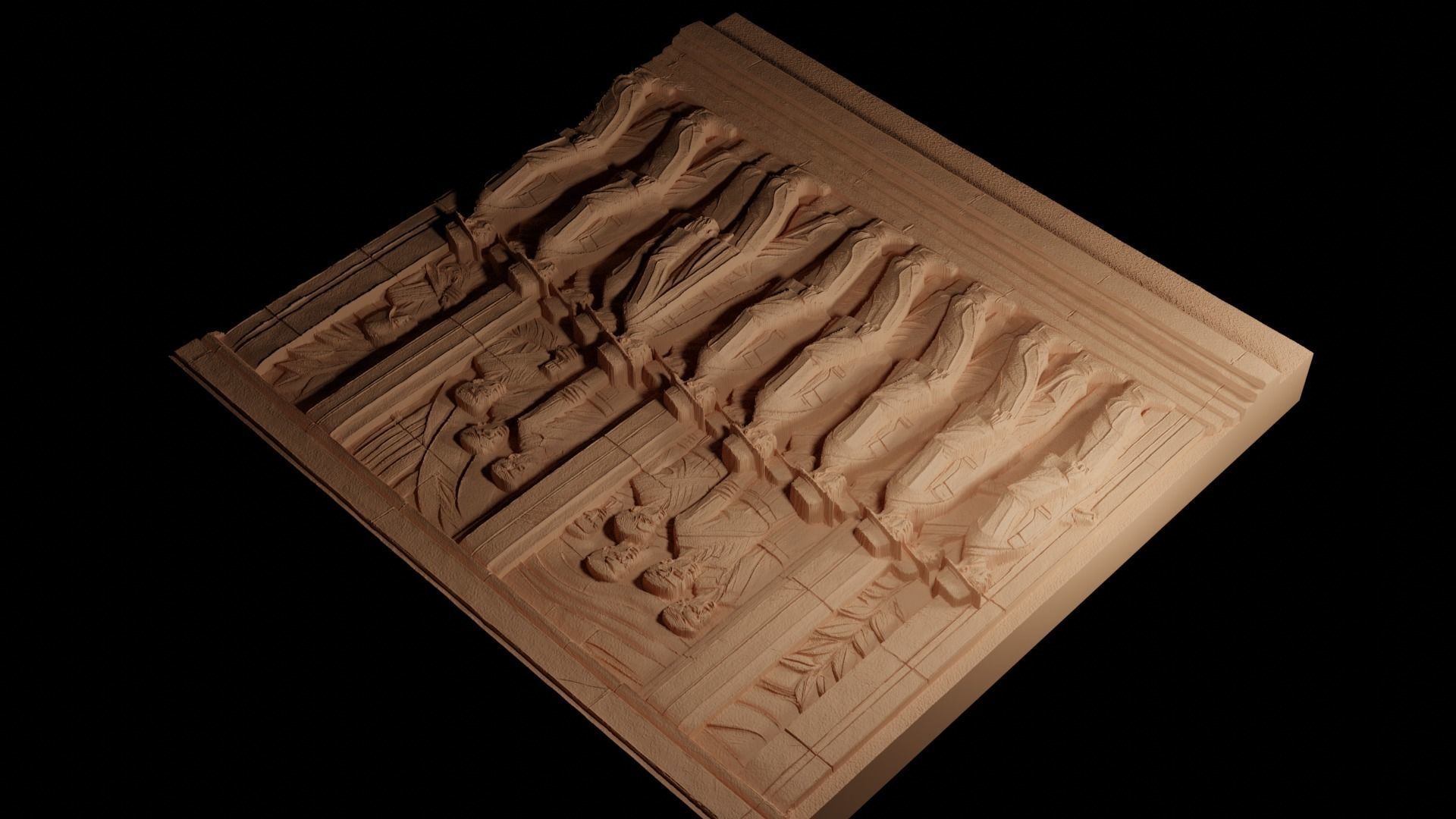 The Shadow People CNC 3d Print High Relief Sand Casting 3D print model_4