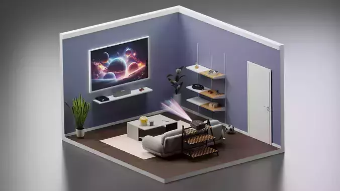 Living room cinema interior