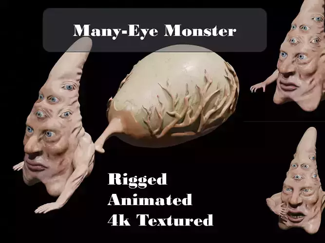 Many-Eye Monster 3D model