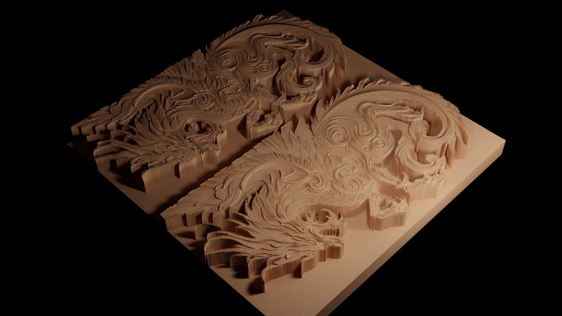 The Pope Lick Monster CNC 3d Print High Relief Sand Casting 3D print model_4