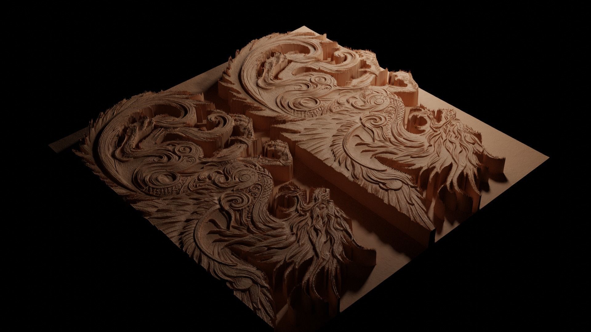 The Pope Lick Monster CNC 3d Print High Relief Sand Casting 3D print model_3