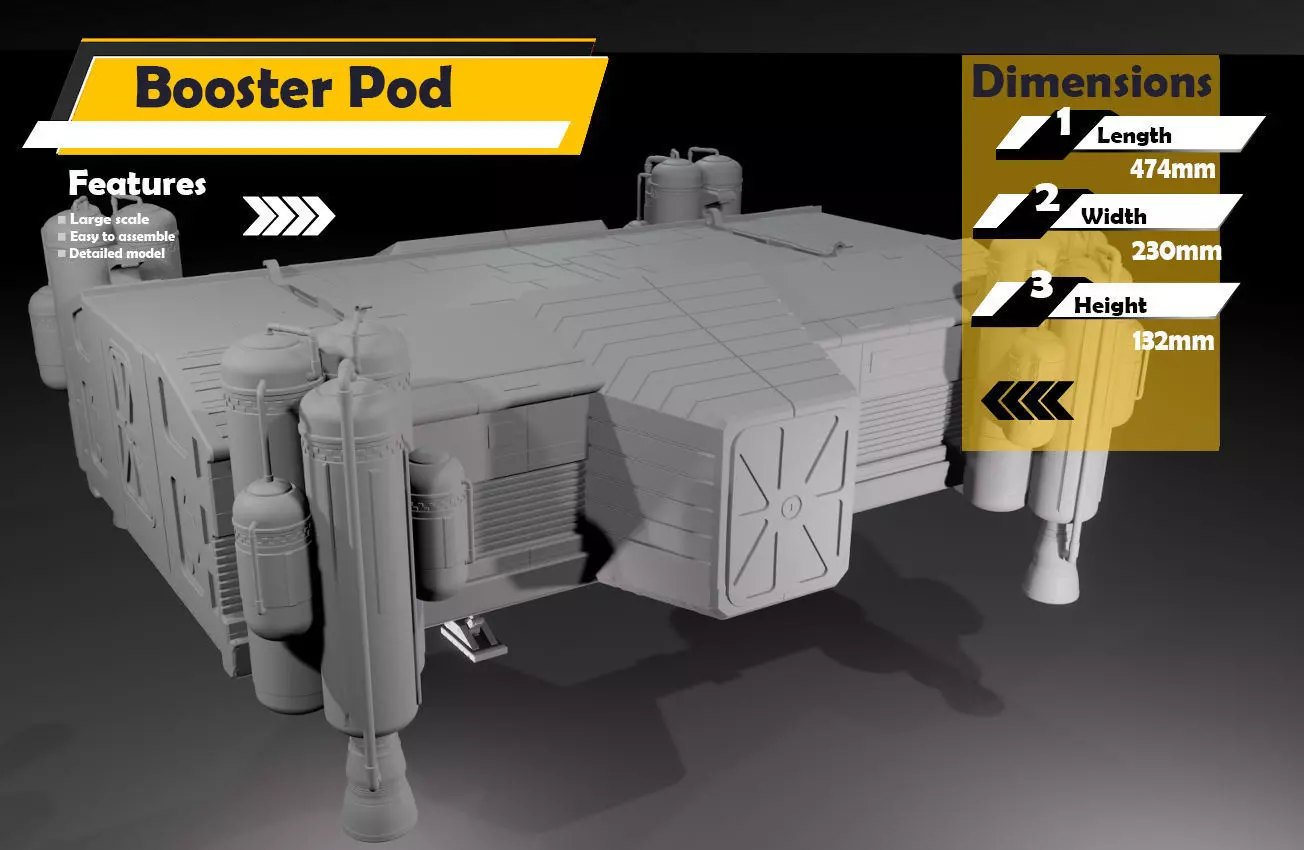 1-24 scale Space 1999 Eage Booster pod 3D print model