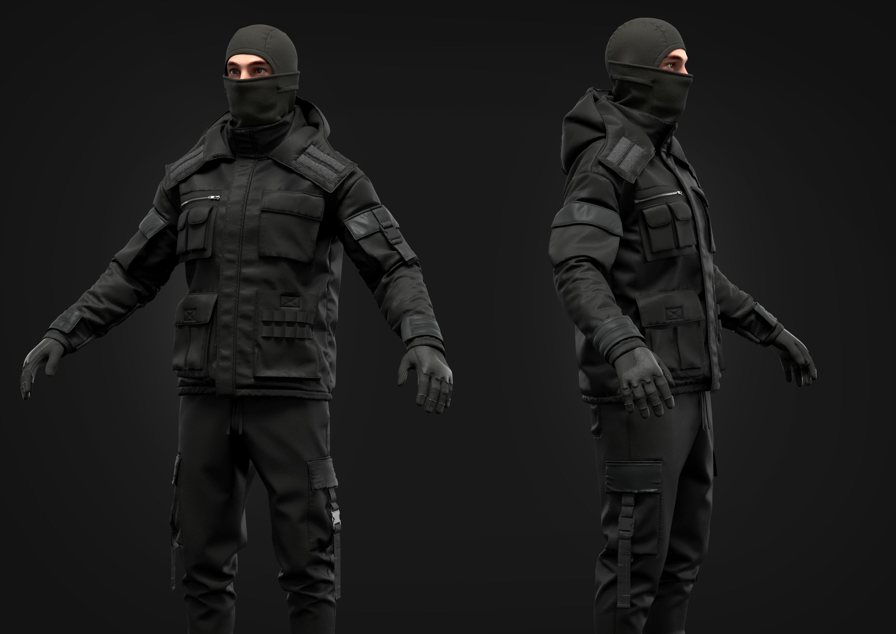 Tactical Uniform for men 3D model_5