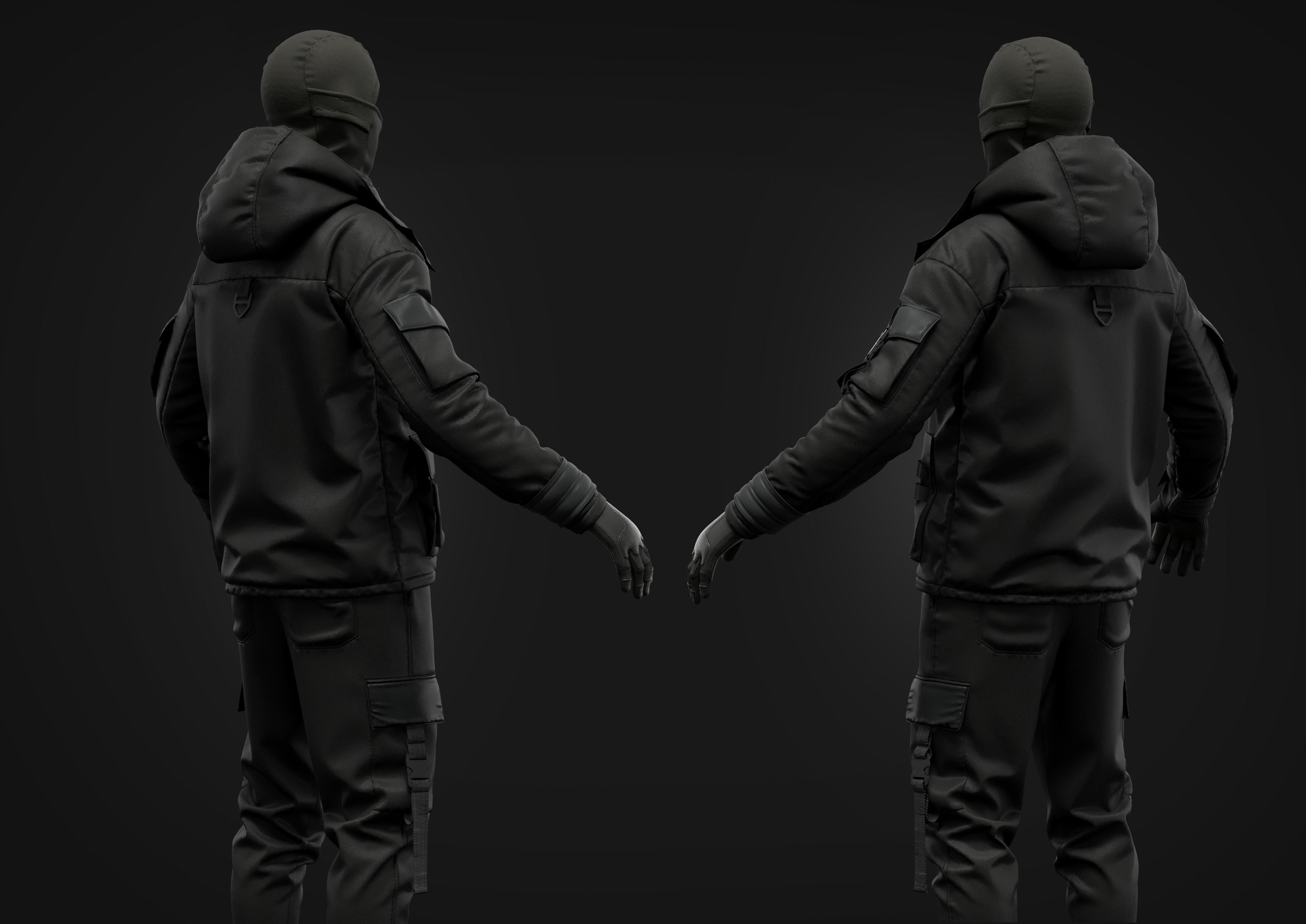Tactical Uniform for men 3D model_3