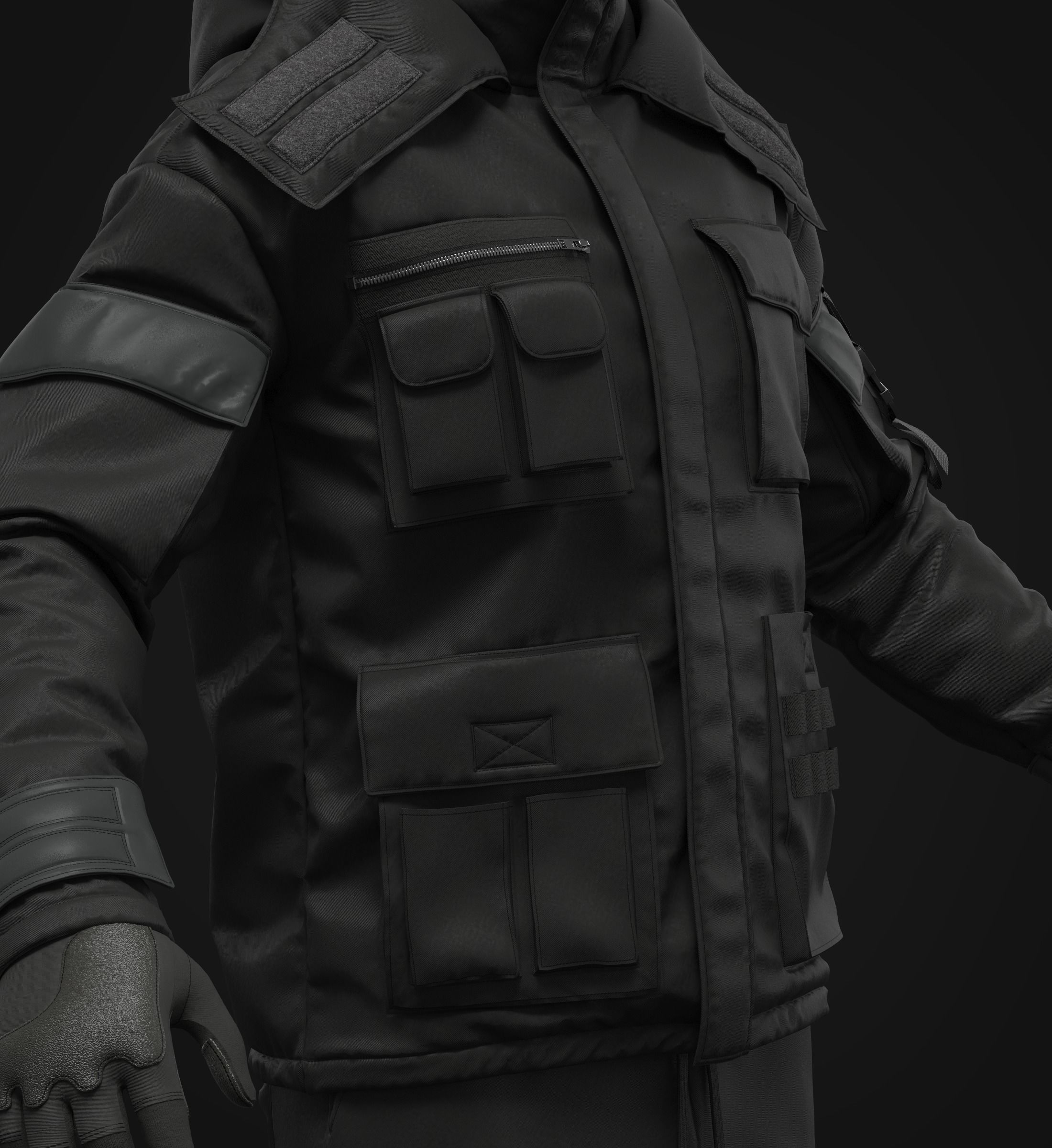 Tactical Uniform for men 3D model_10