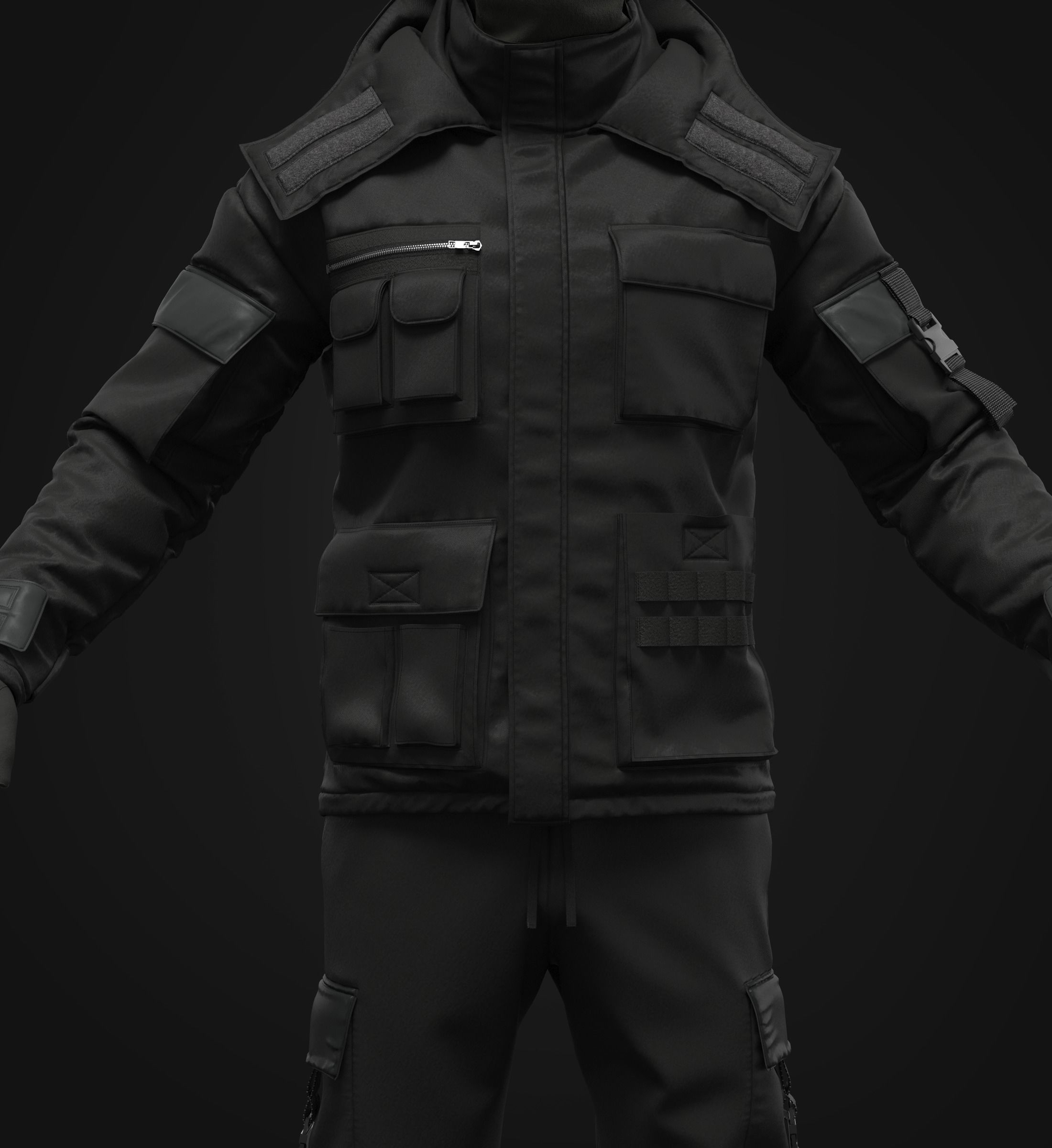 Tactical Uniform for men 3D model_7