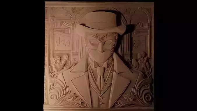 The Phantom of the Opera CNC 3d Print High Relief Sand Casting