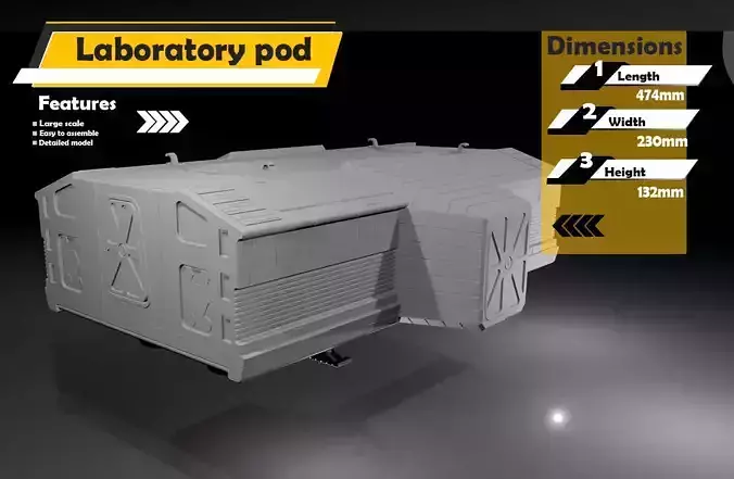1-24 scale Space 1999 Eagle Lab pod 3D print model