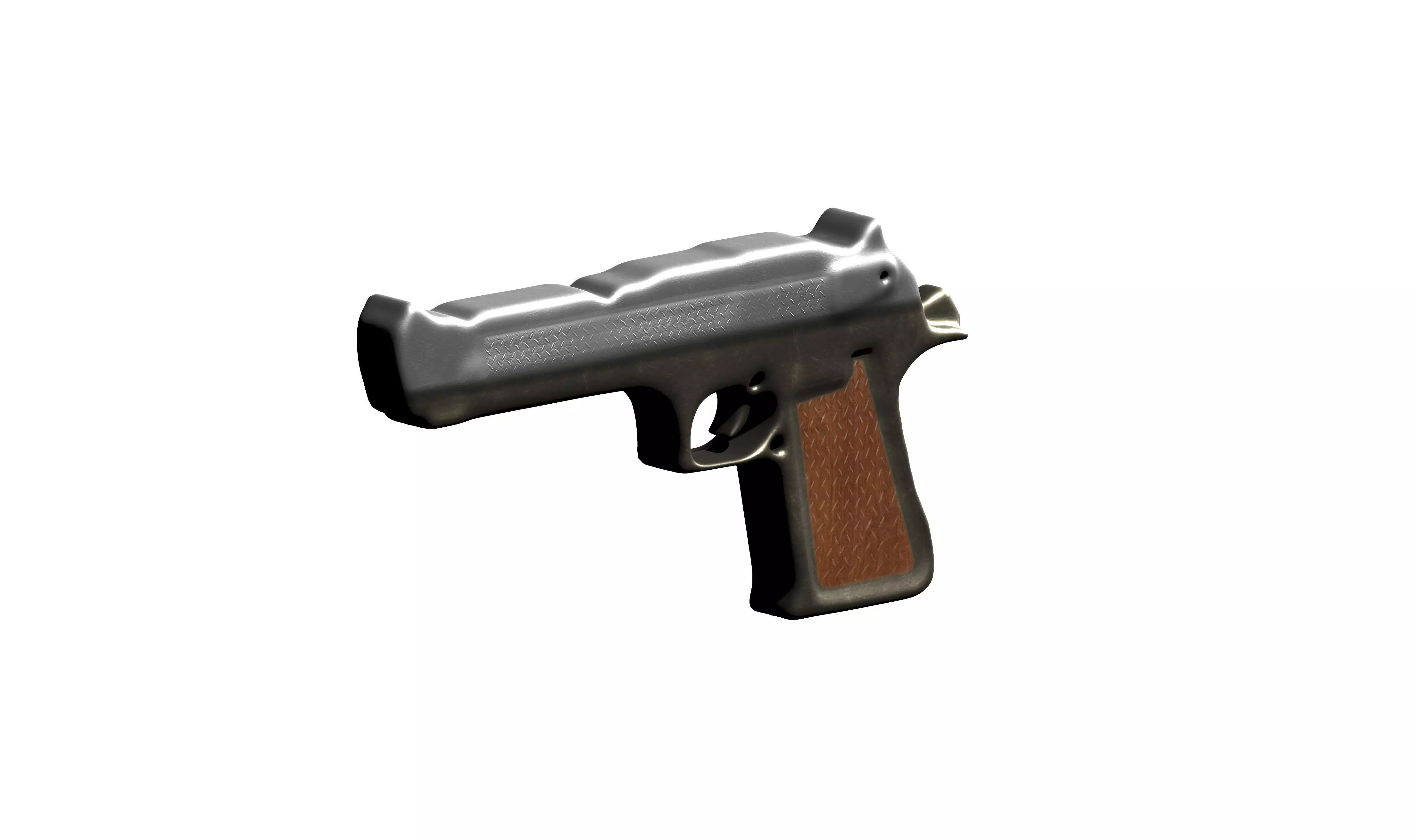 Basic Pistol Gun Sculpt Model Low-poly 3D model_0