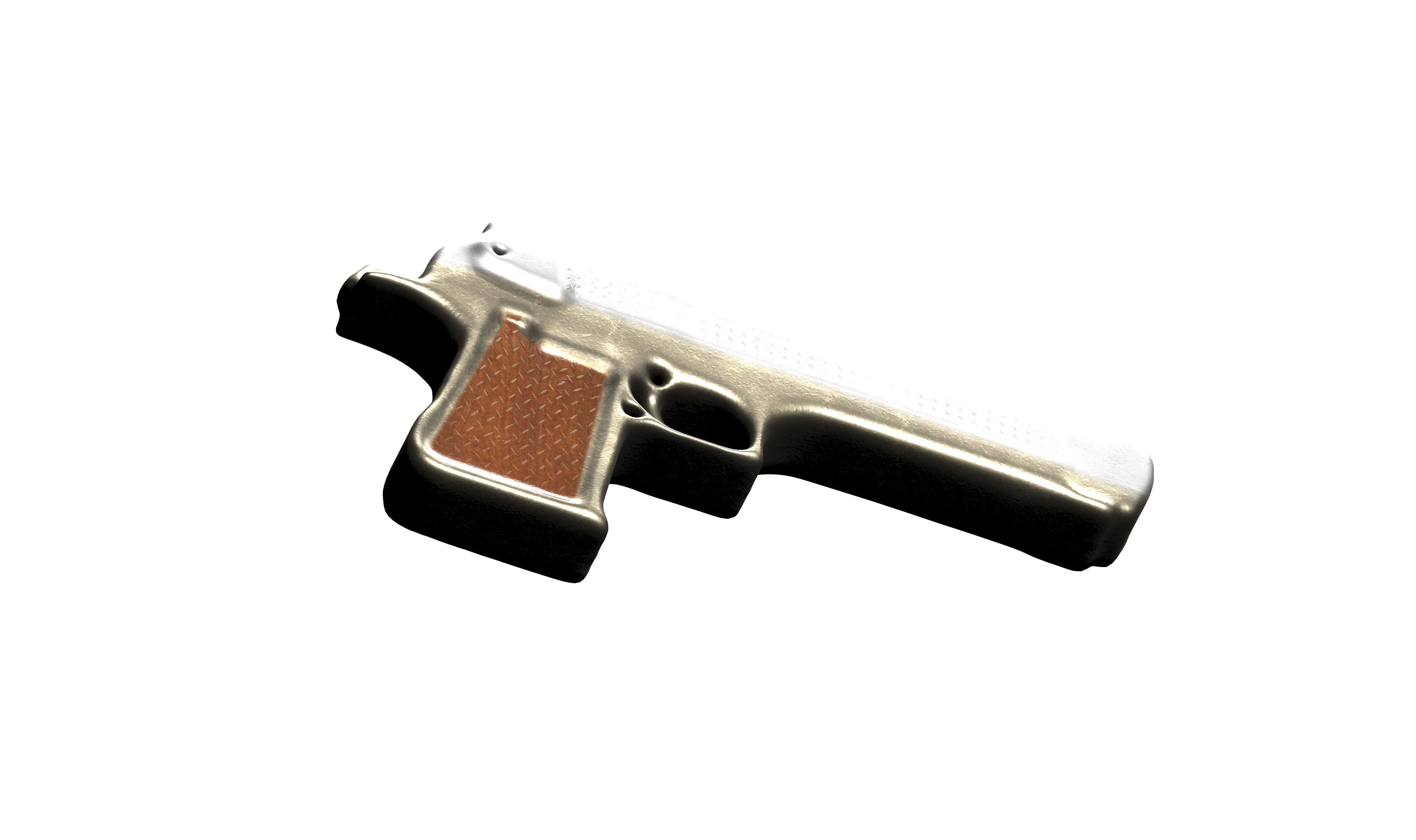 Basic Pistol Gun Sculpt Model Low-poly 3D model_3