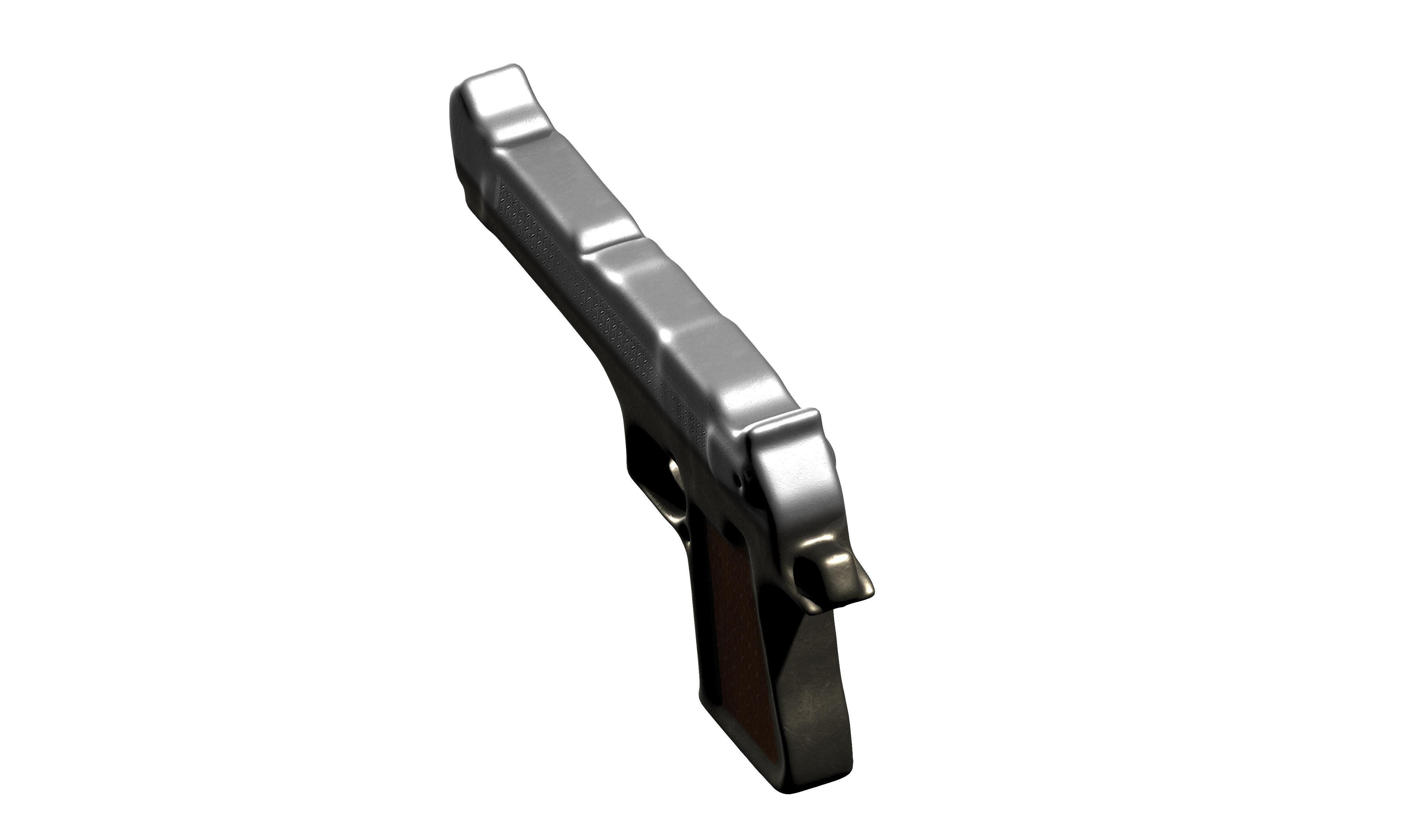 Basic Pistol Gun Sculpt Model Low-poly 3D model_4