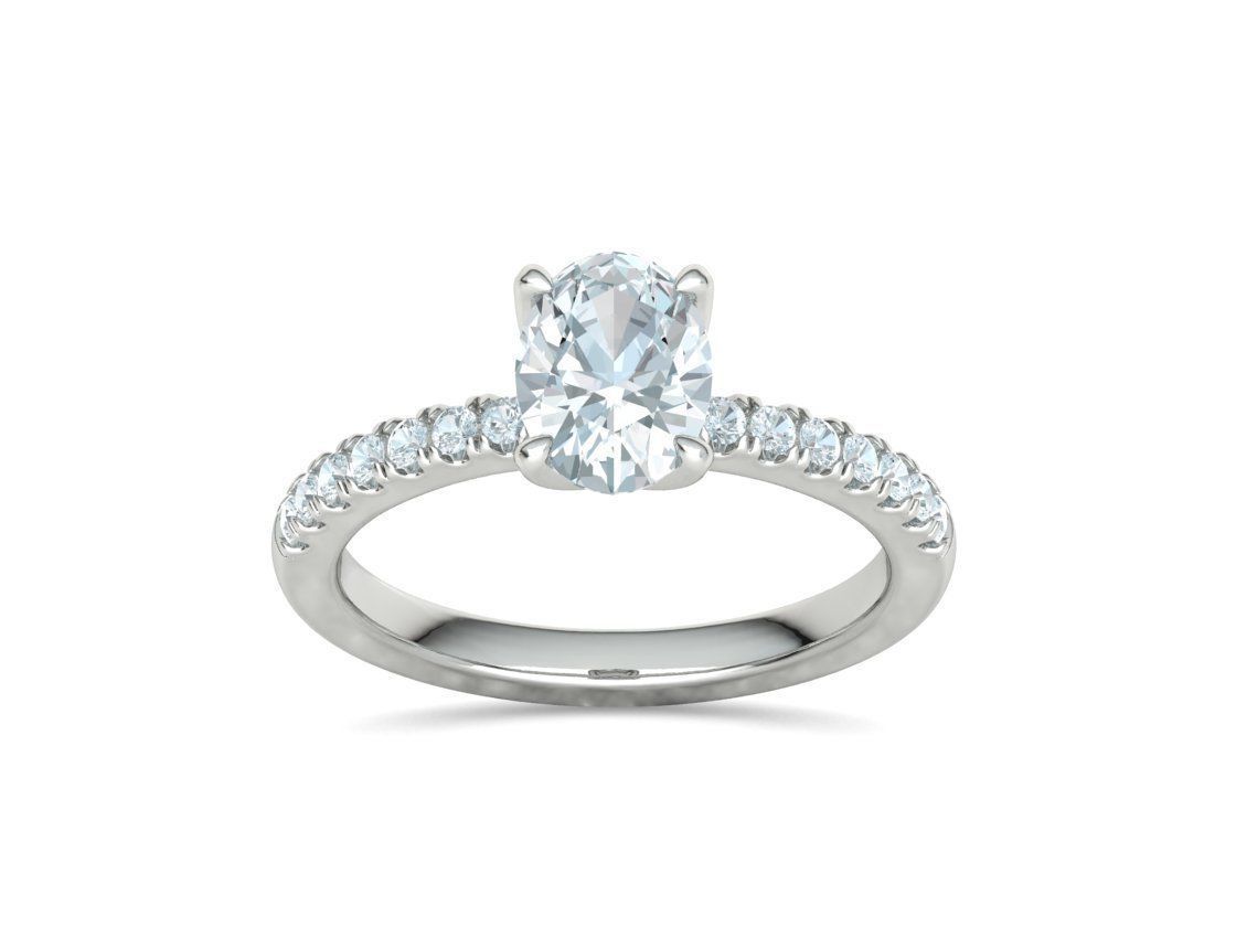 4 prong Solitaire Engagement Ring Collection Round Oval Gems  _20