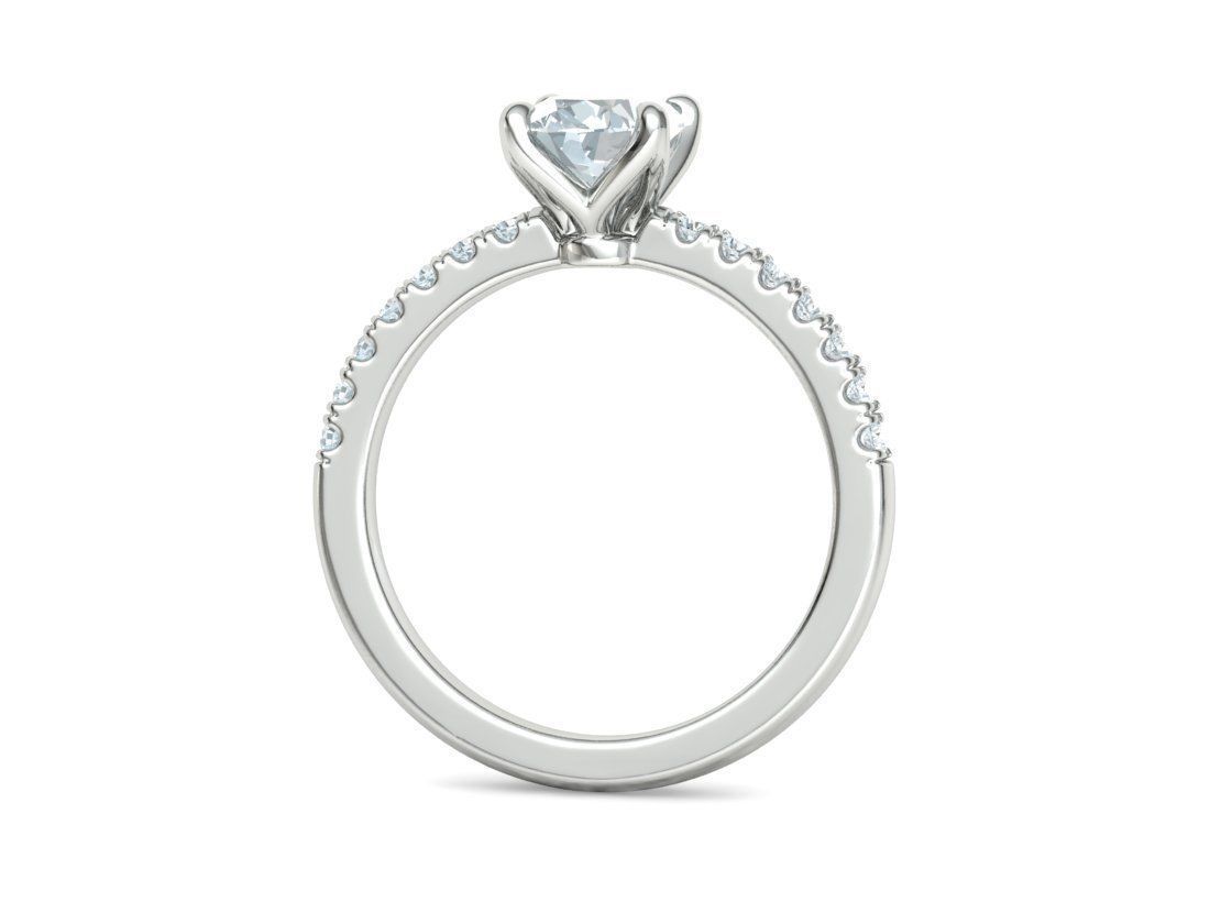 4 prong Solitaire Engagement Ring Collection Round Oval Gems  _23