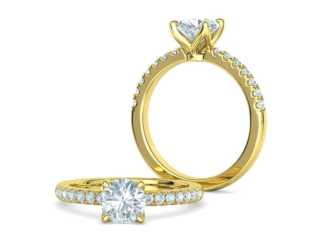 4 prong Solitaire Engagement Ring Collection Round Oval Gems  _28