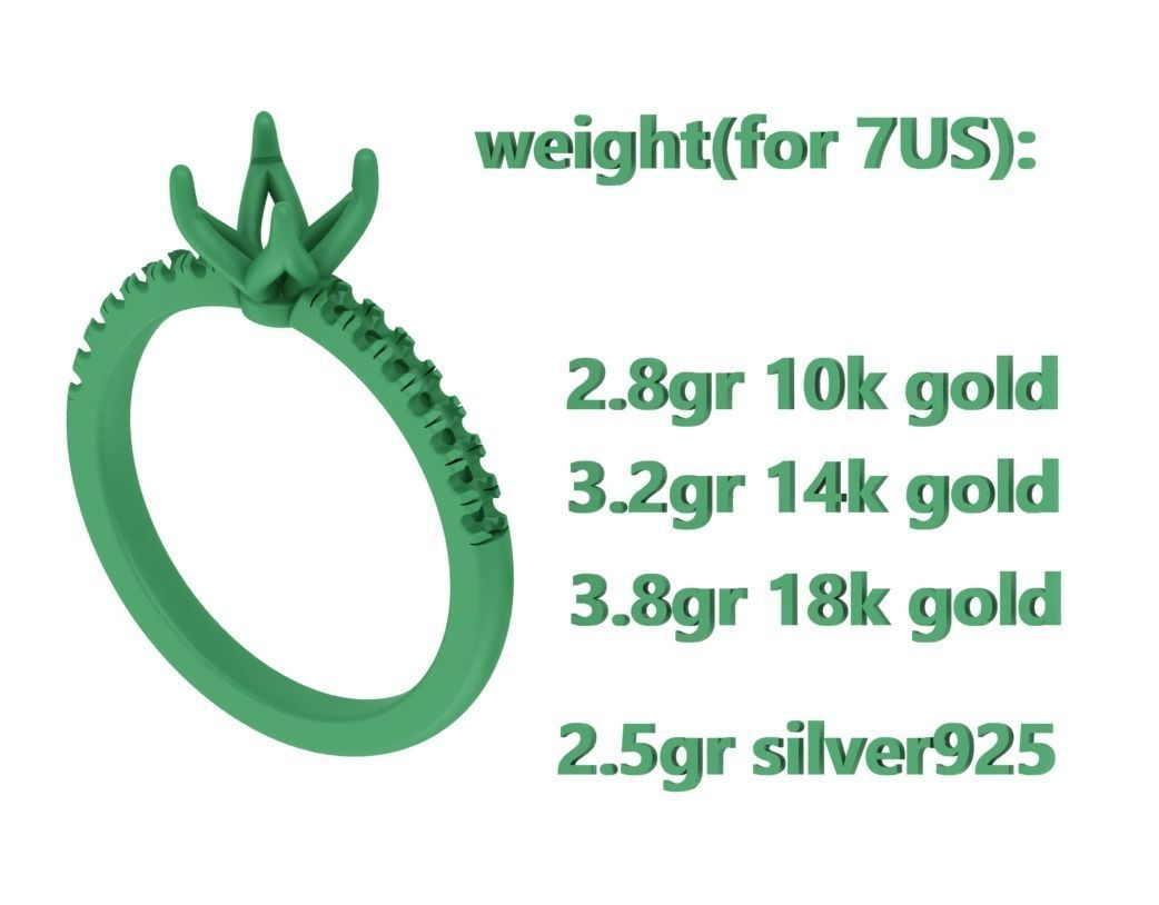 4 prong Solitaire Engagement Ring Collection Round Oval Gems  _27