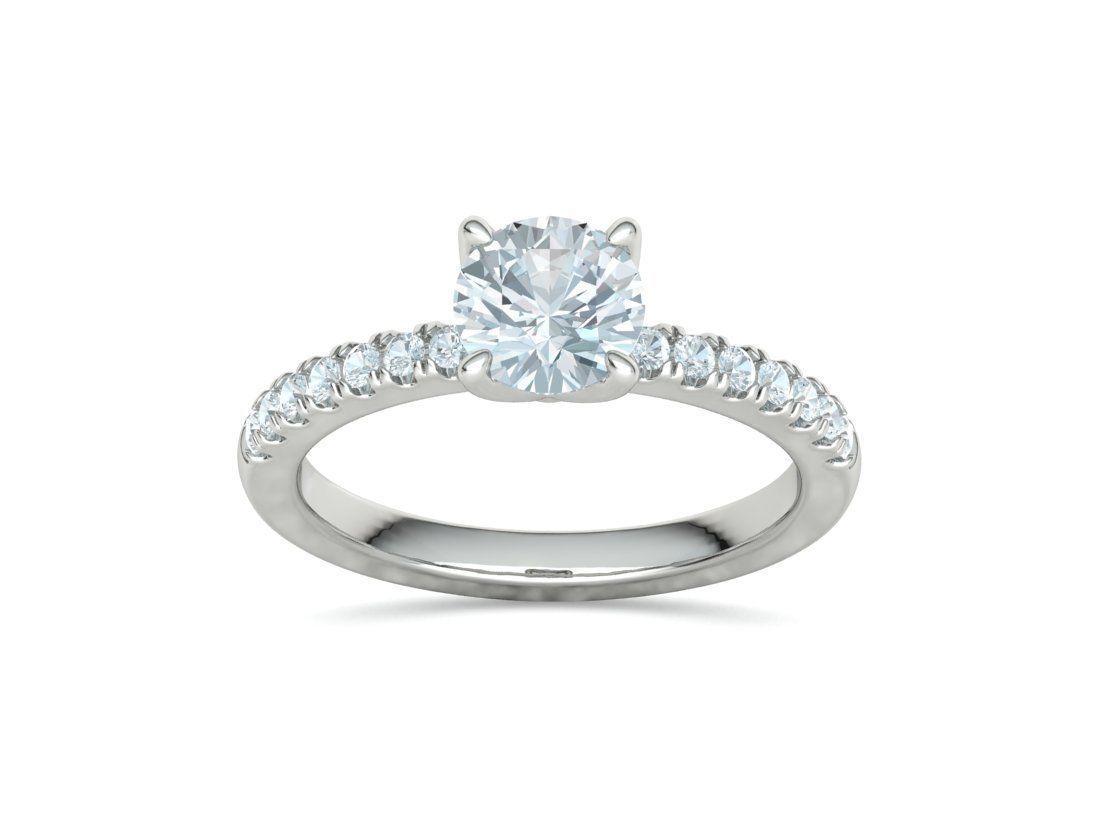 4 prong Solitaire Engagement Ring Collection Round Oval Gems  _37