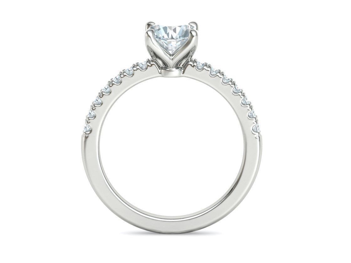 4 prong Solitaire Engagement Ring Collection Round Oval Gems  _40