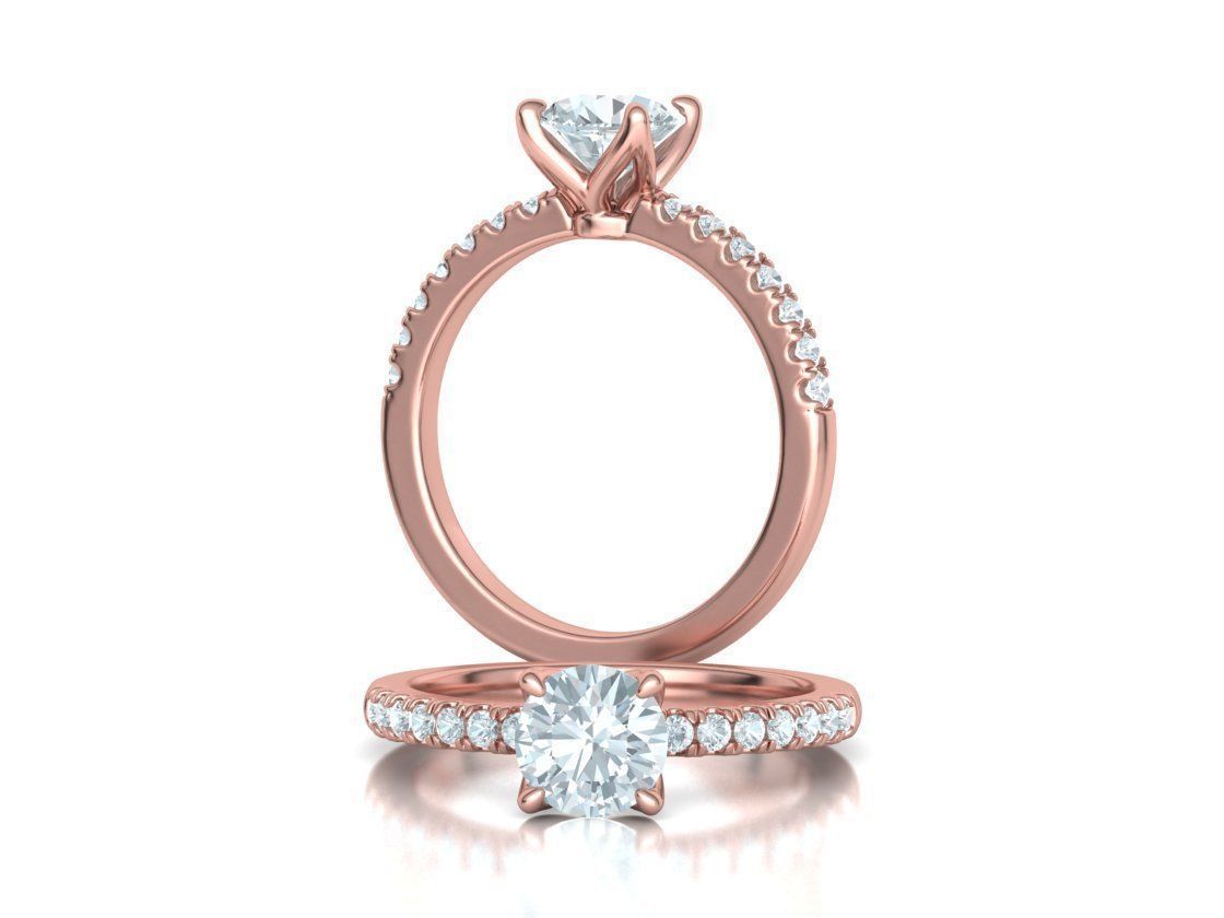 4 prong Solitaire Engagement Ring Collection Round Oval Gems  _42