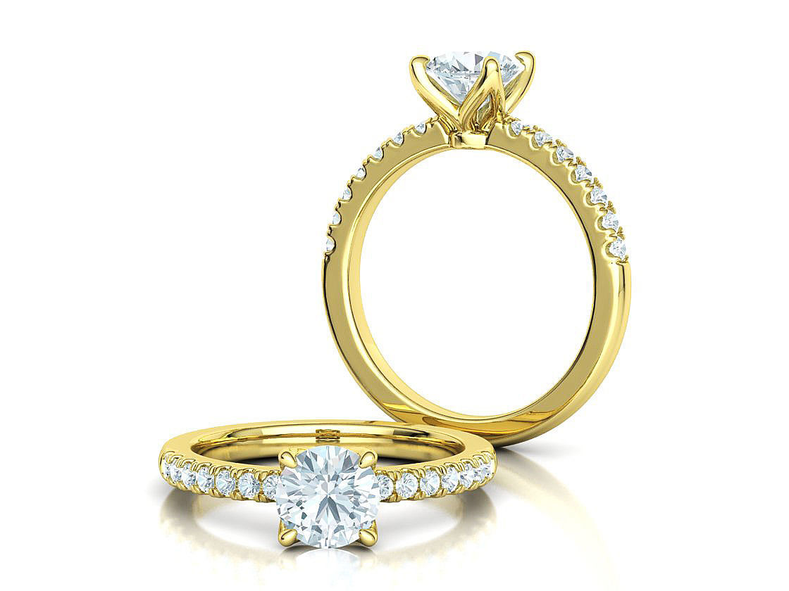 4 prong Solitaire Engagement Ring Collection Round Oval Gems  _30