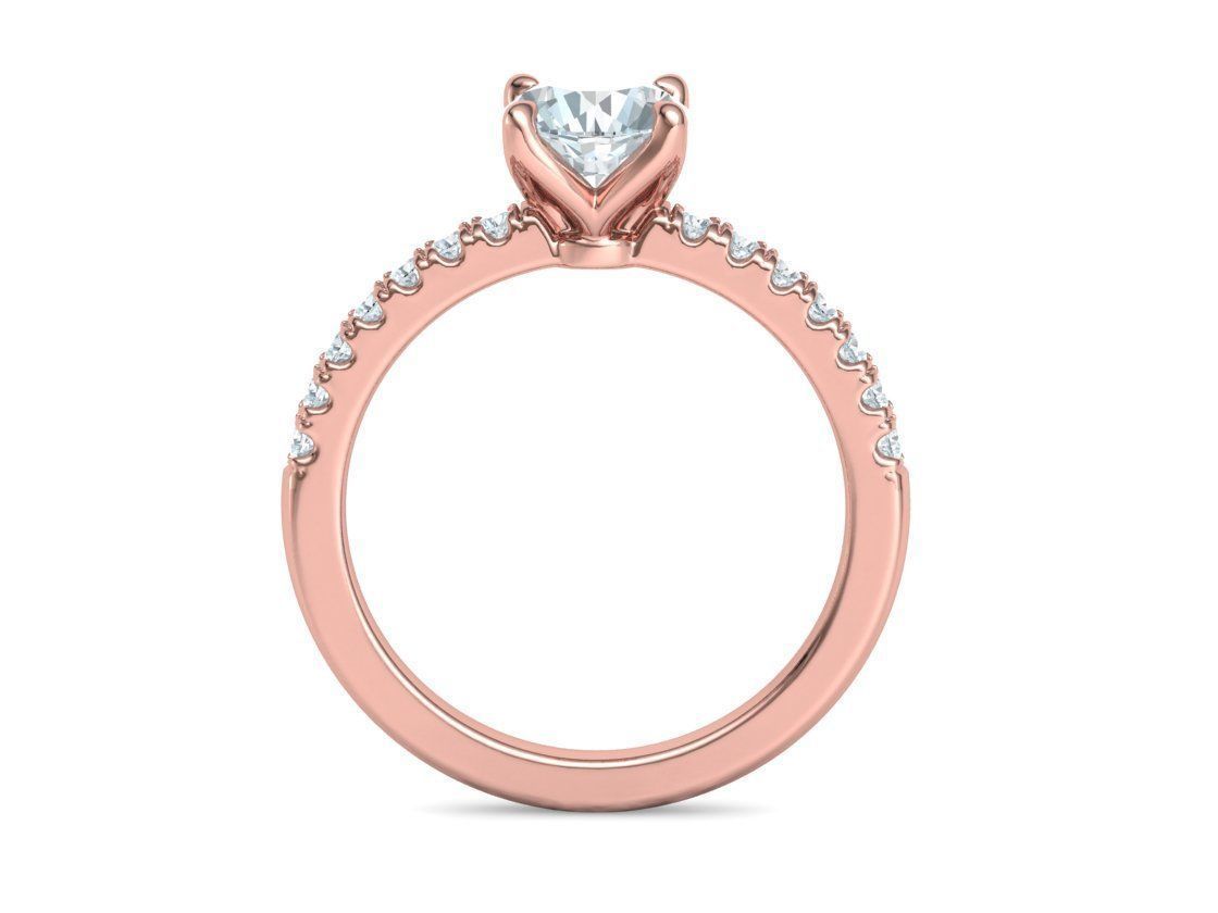 4 prong Solitaire Engagement Ring Collection Round Oval Gems  _38