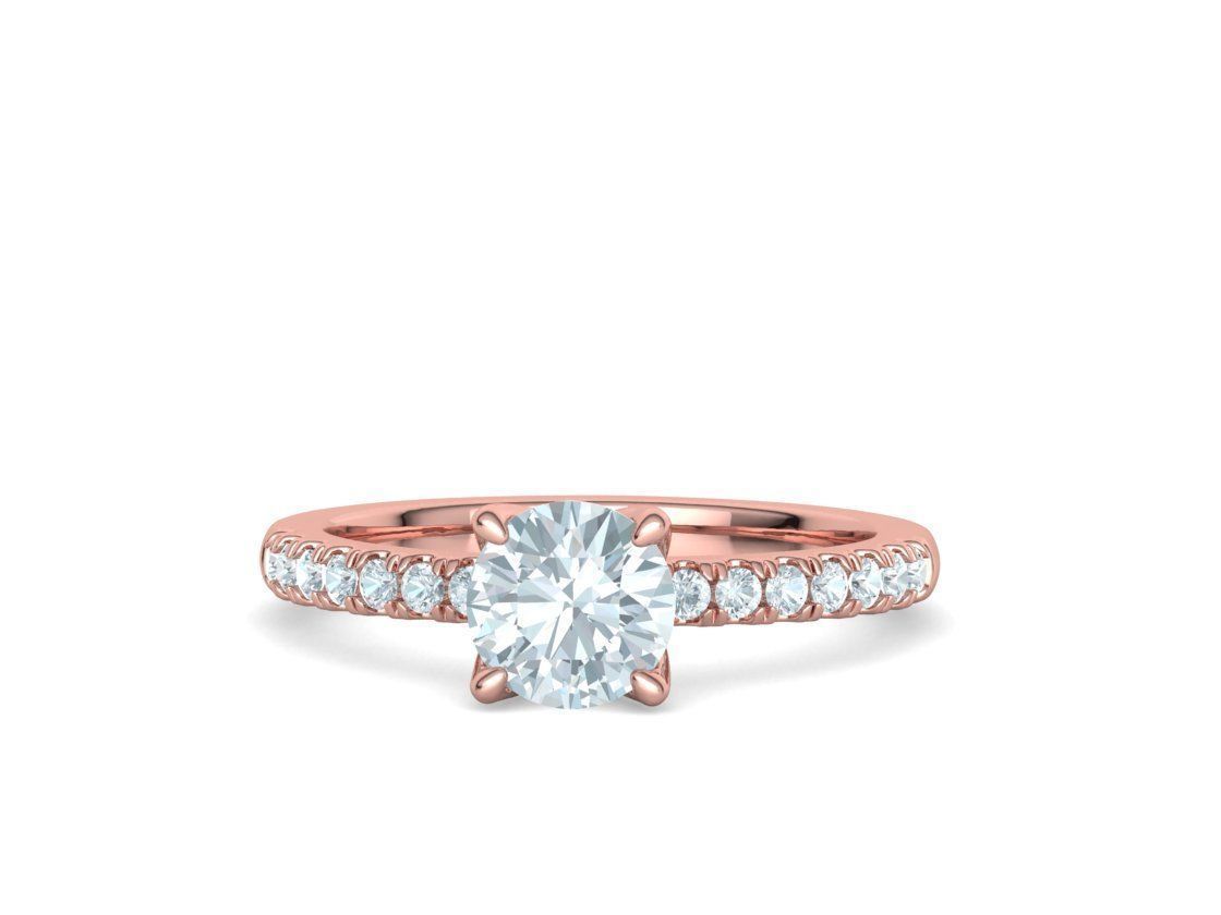 4 prong Solitaire Engagement Ring Collection Round Oval Gems  _31