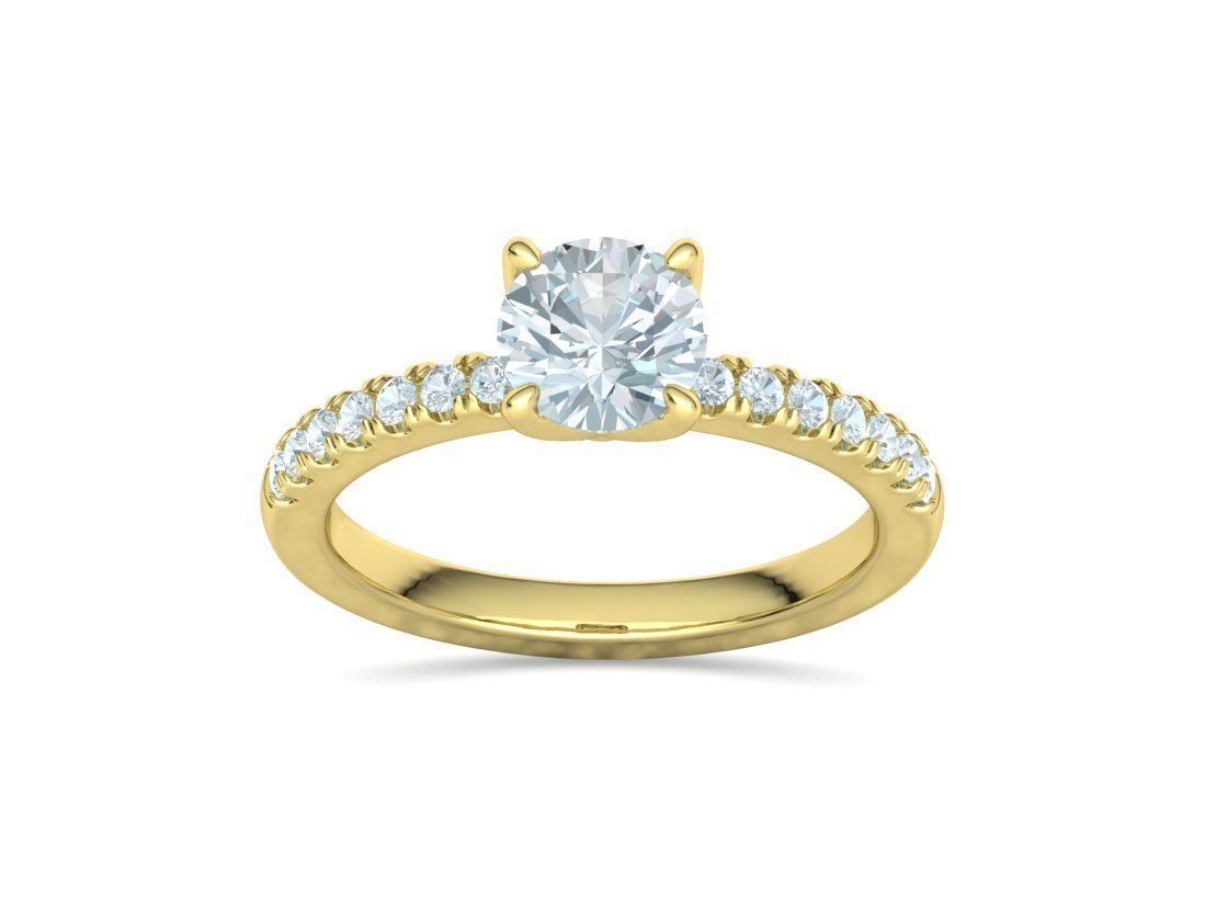 4 prong Solitaire Engagement Ring Collection Round Oval Gems  _25