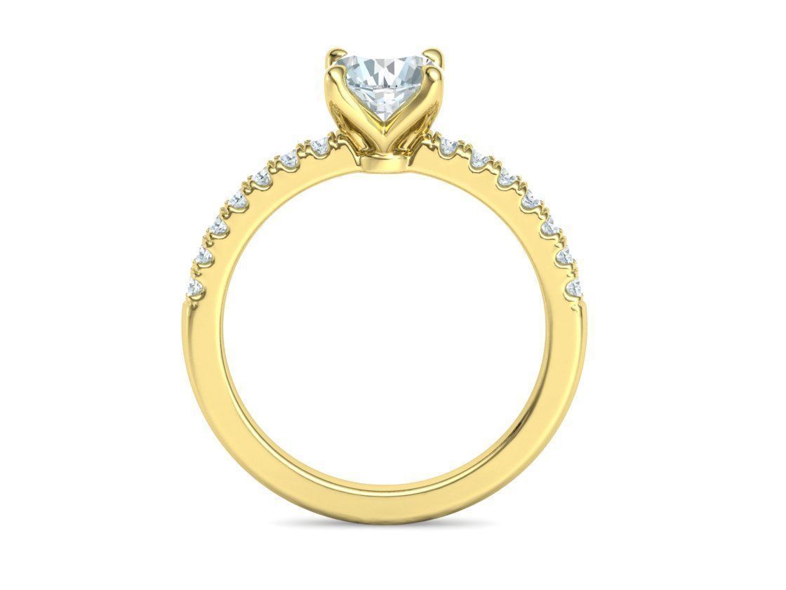 4 prong Solitaire Engagement Ring Collection Round Oval Gems  _39