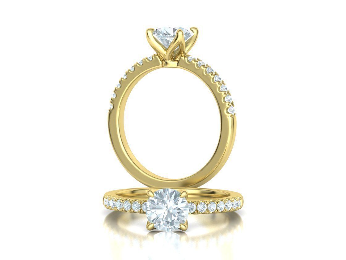 4 prong Solitaire Engagement Ring Collection Round Oval Gems  _44
