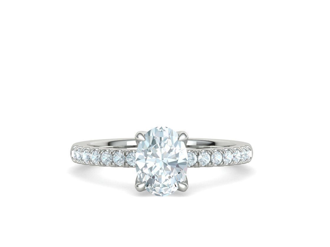 4 prong Solitaire Engagement Ring Collection Round Oval Gems  _16