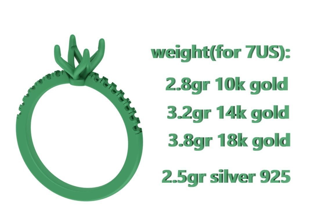 4 prong Solitaire Engagement Ring Collection Round Oval Gems  _19