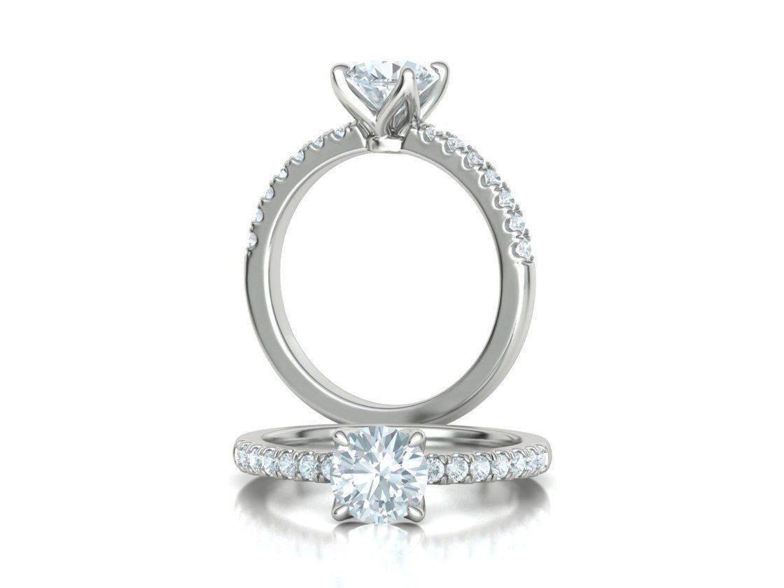 4 prong Solitaire Engagement Ring Collection Round Oval Gems  _46
