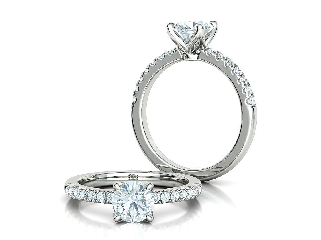 4 prong Solitaire Engagement Ring Collection Round Oval Gems  _29