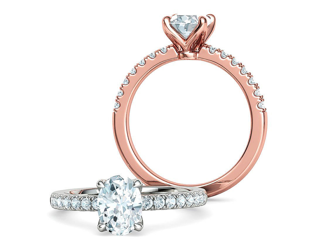 4 prong Solitaire Engagement Ring Collection Round Oval Gems  _9