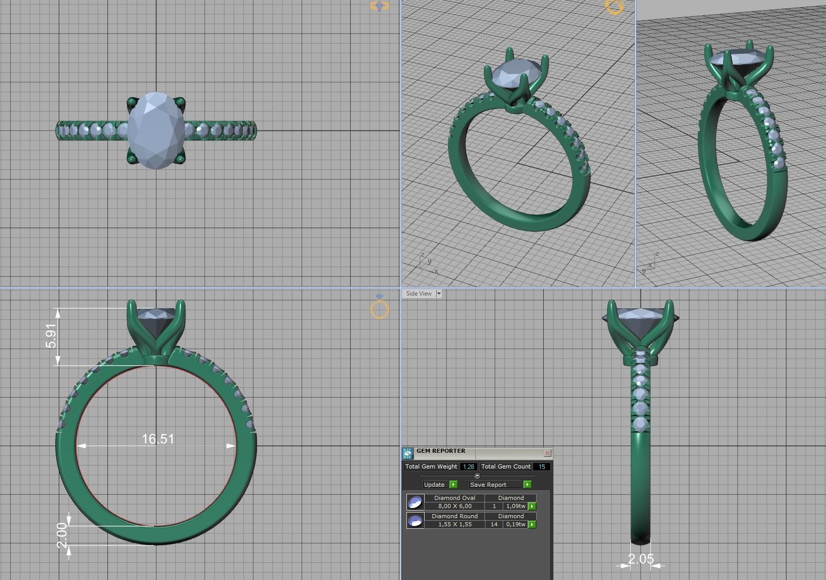 4 prong Solitaire Engagement Ring Collection Round Oval Gems  _5