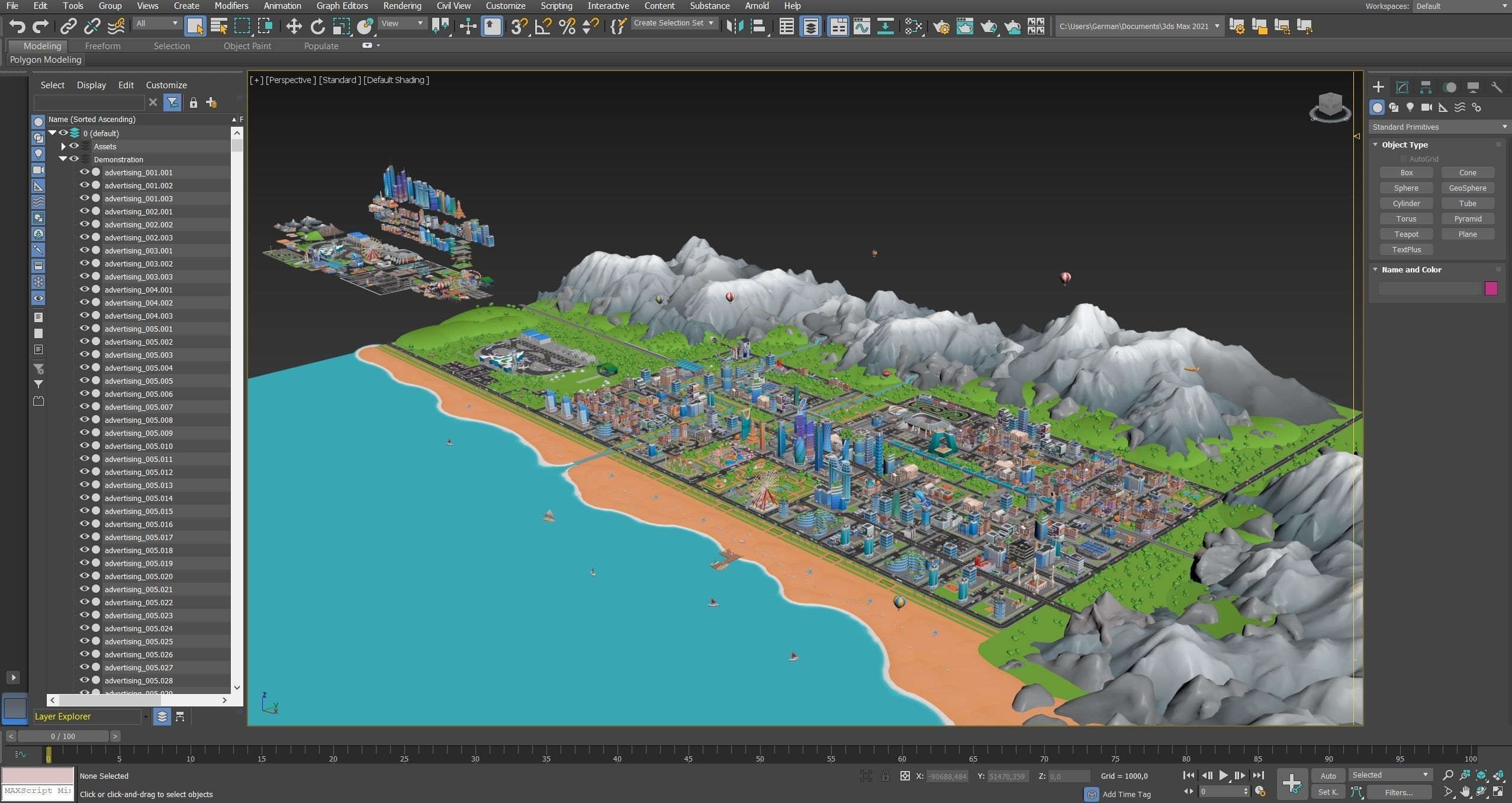 Megacity Low-poly 3D model_68