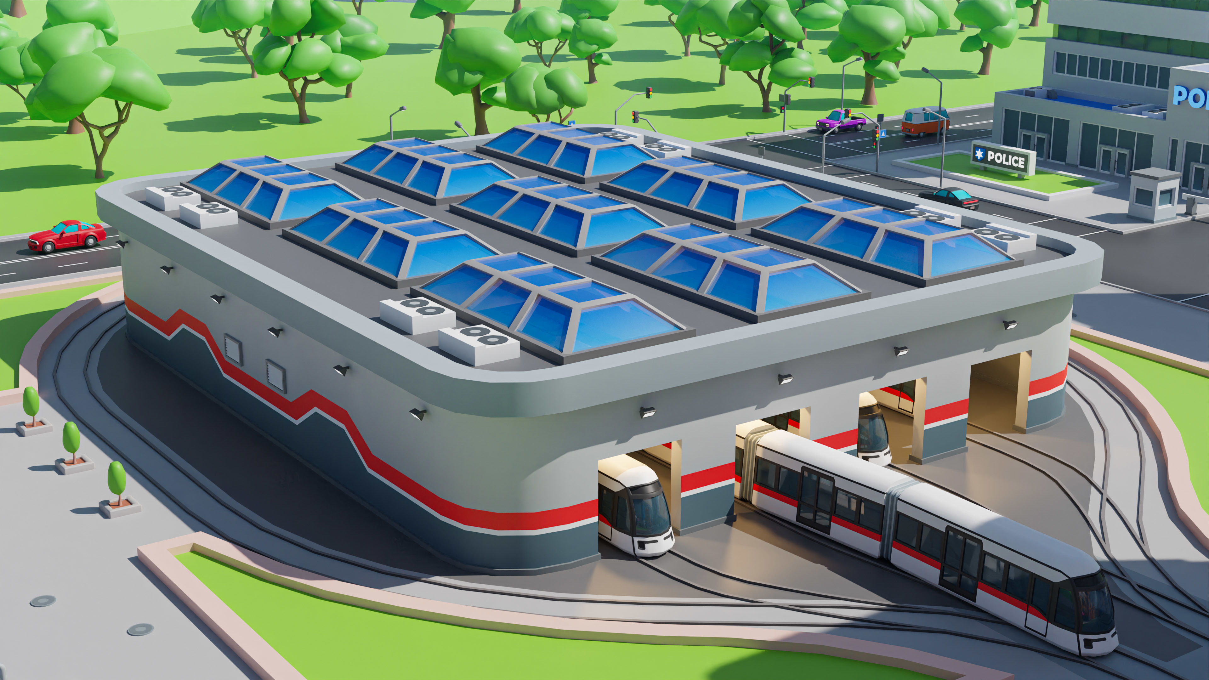 Megacity Low-poly 3D model_23