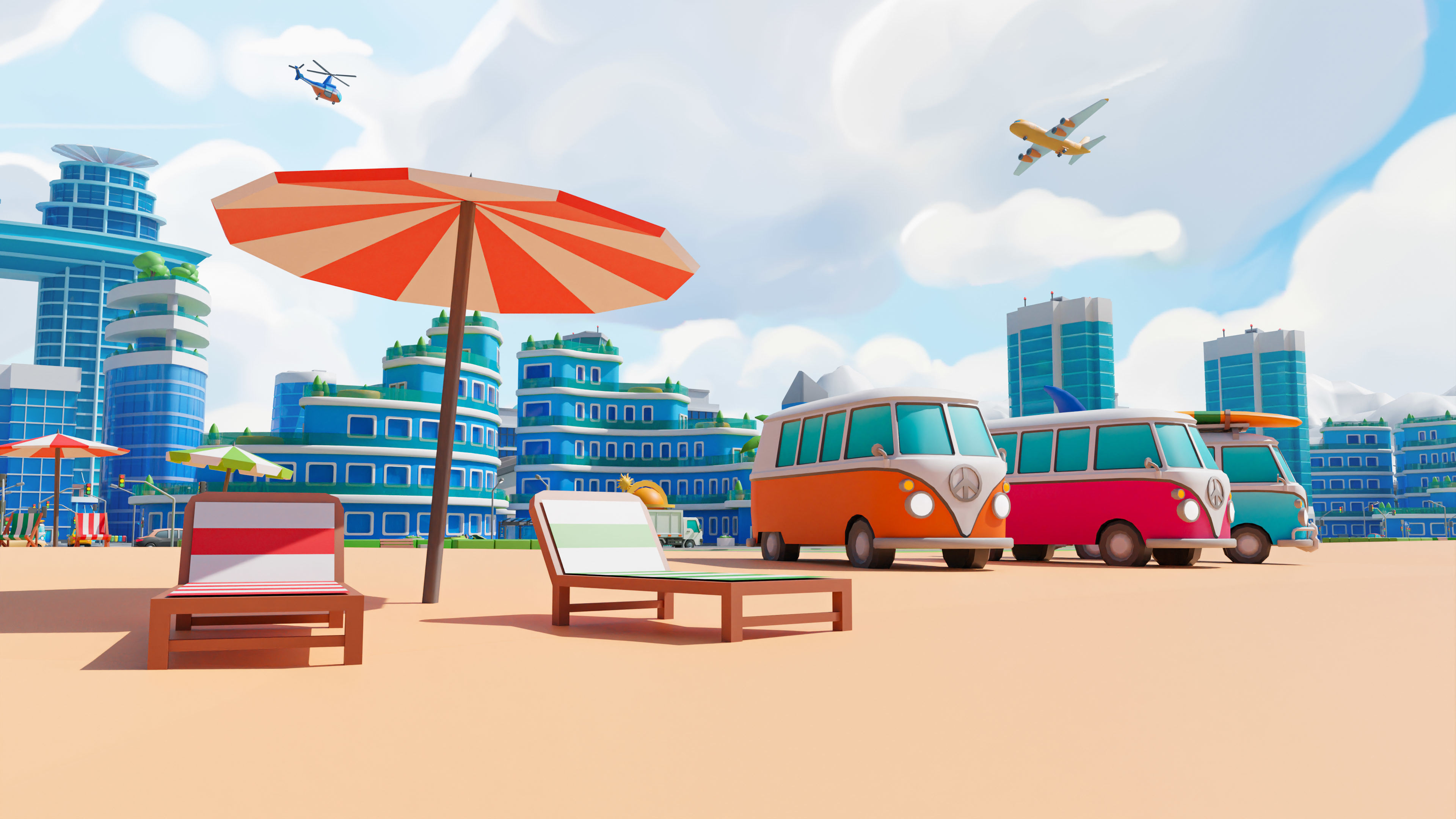 Megacity Low-poly 3D model_28