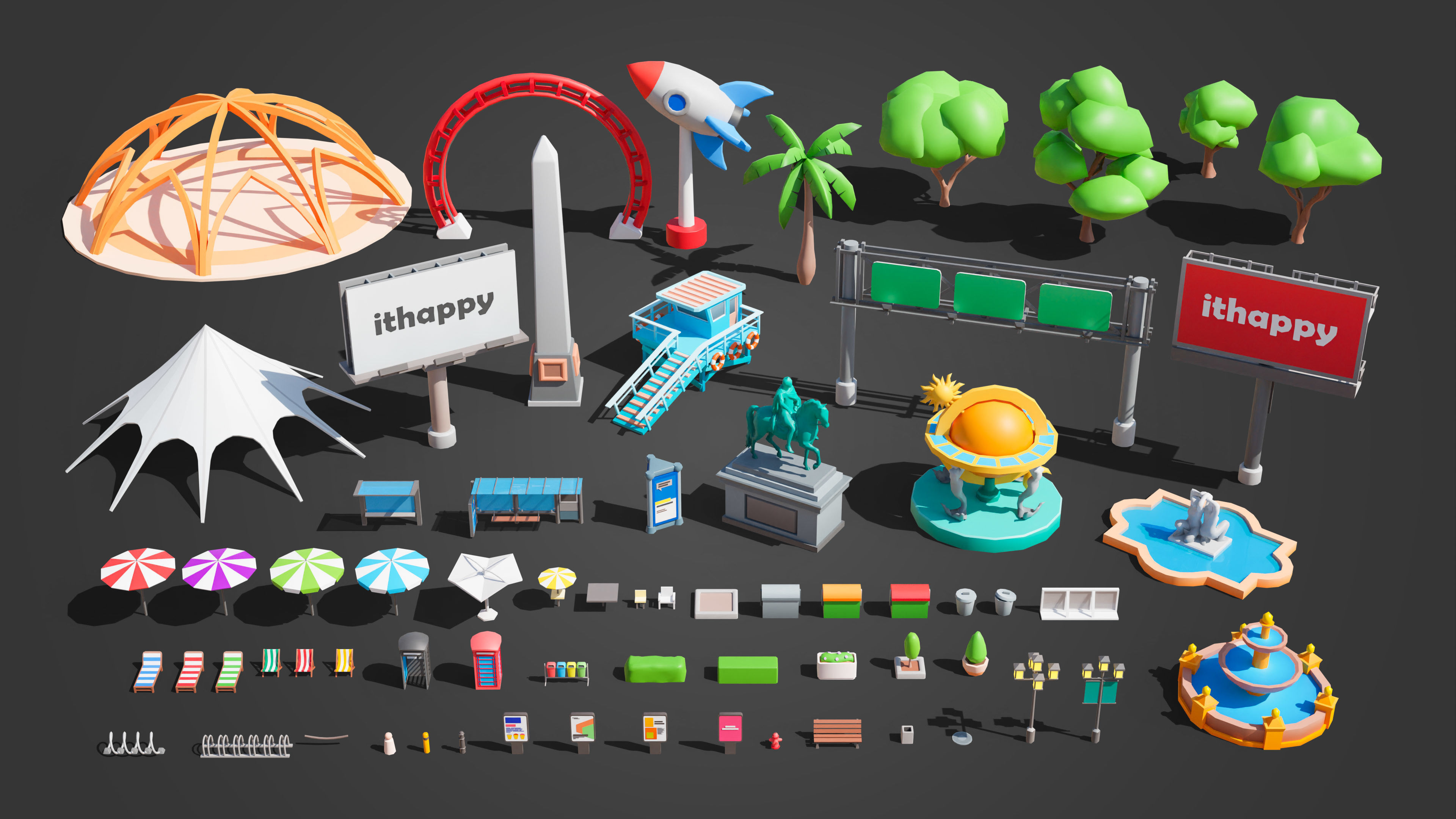 Megacity Low-poly 3D model_60