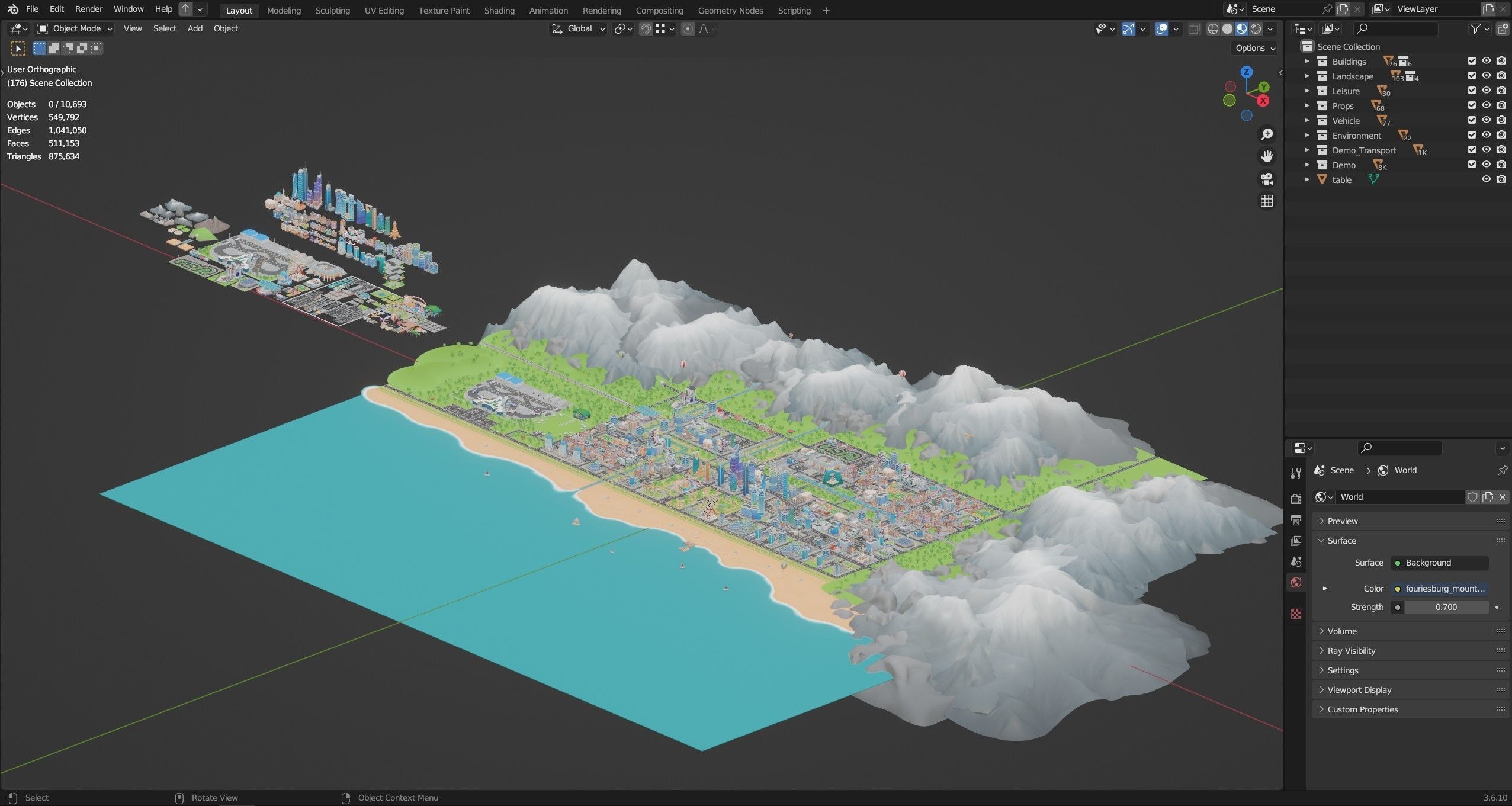 Megacity Low-poly 3D model_65