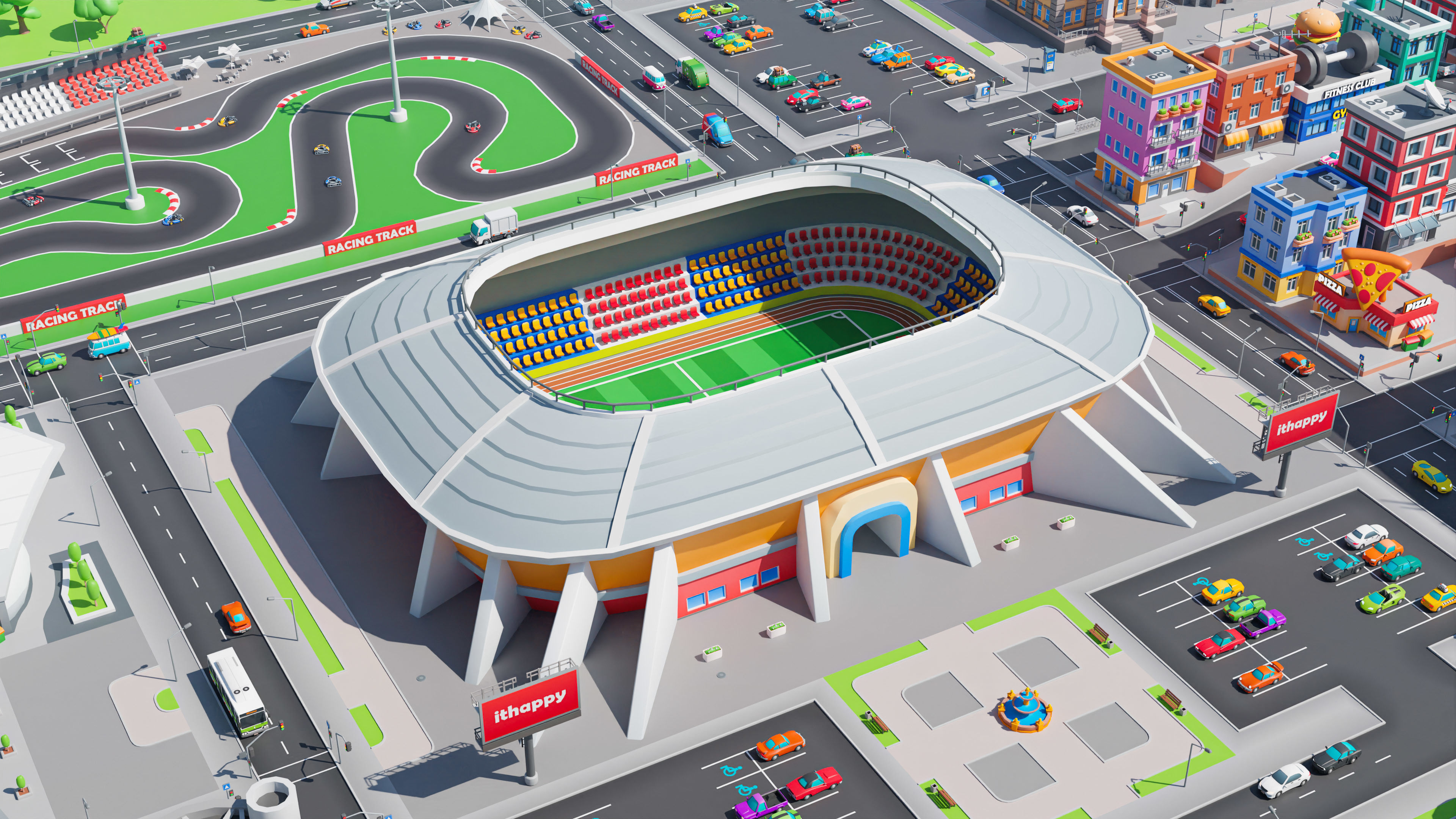 Megacity Low-poly 3D model_20