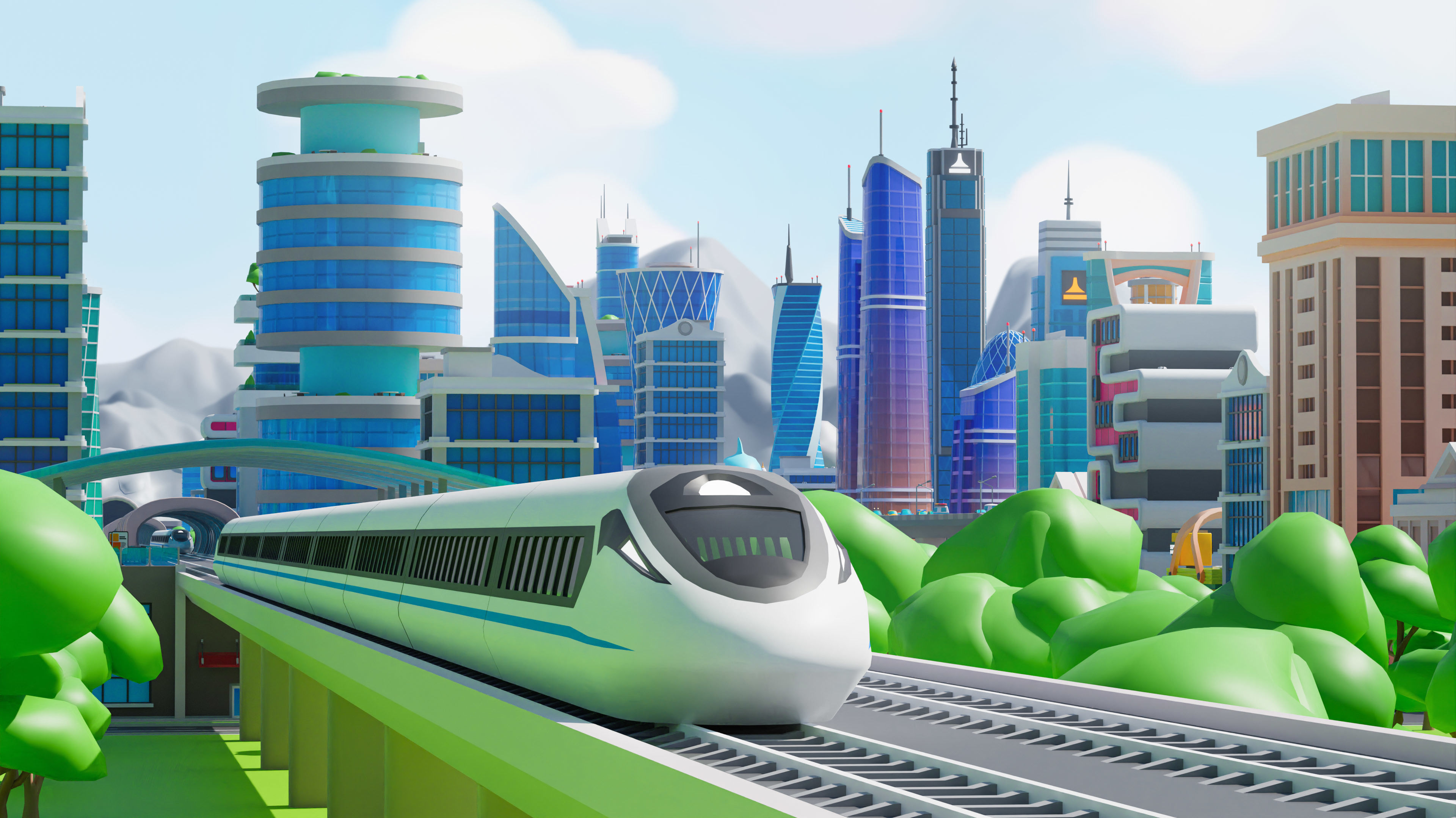 Megacity Low-poly 3D model_43